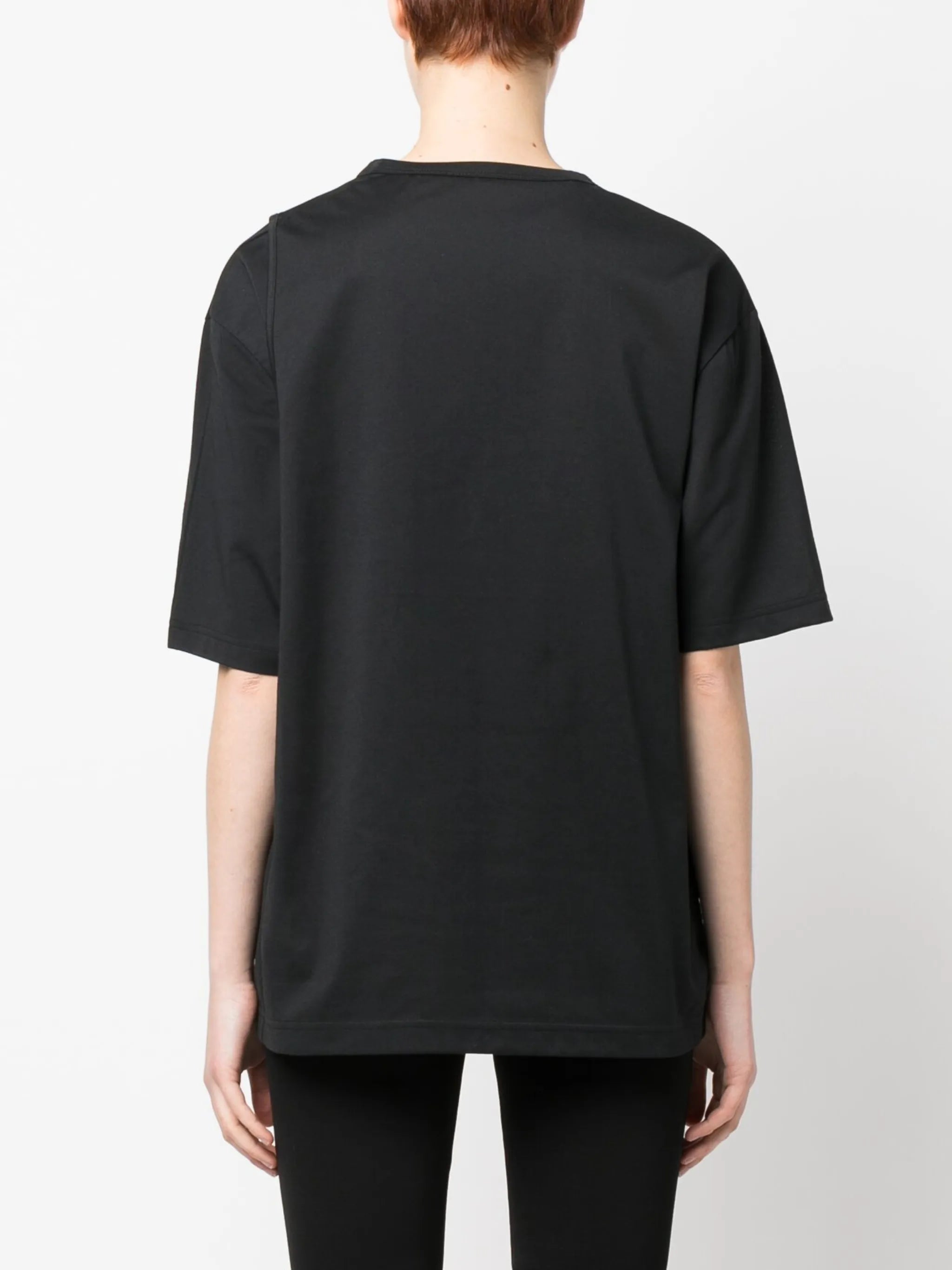layered-neck logo-print T-shirt