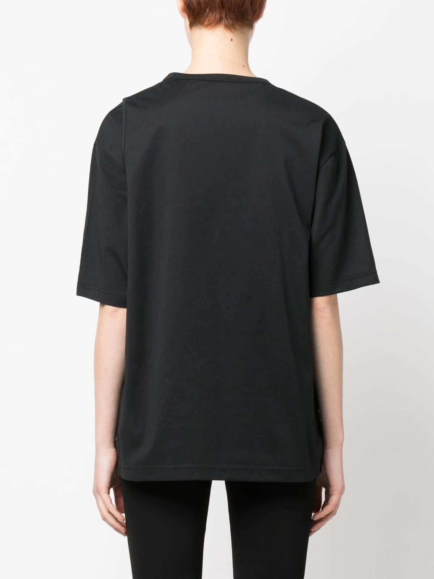 layered-neck logo-print T-shirt