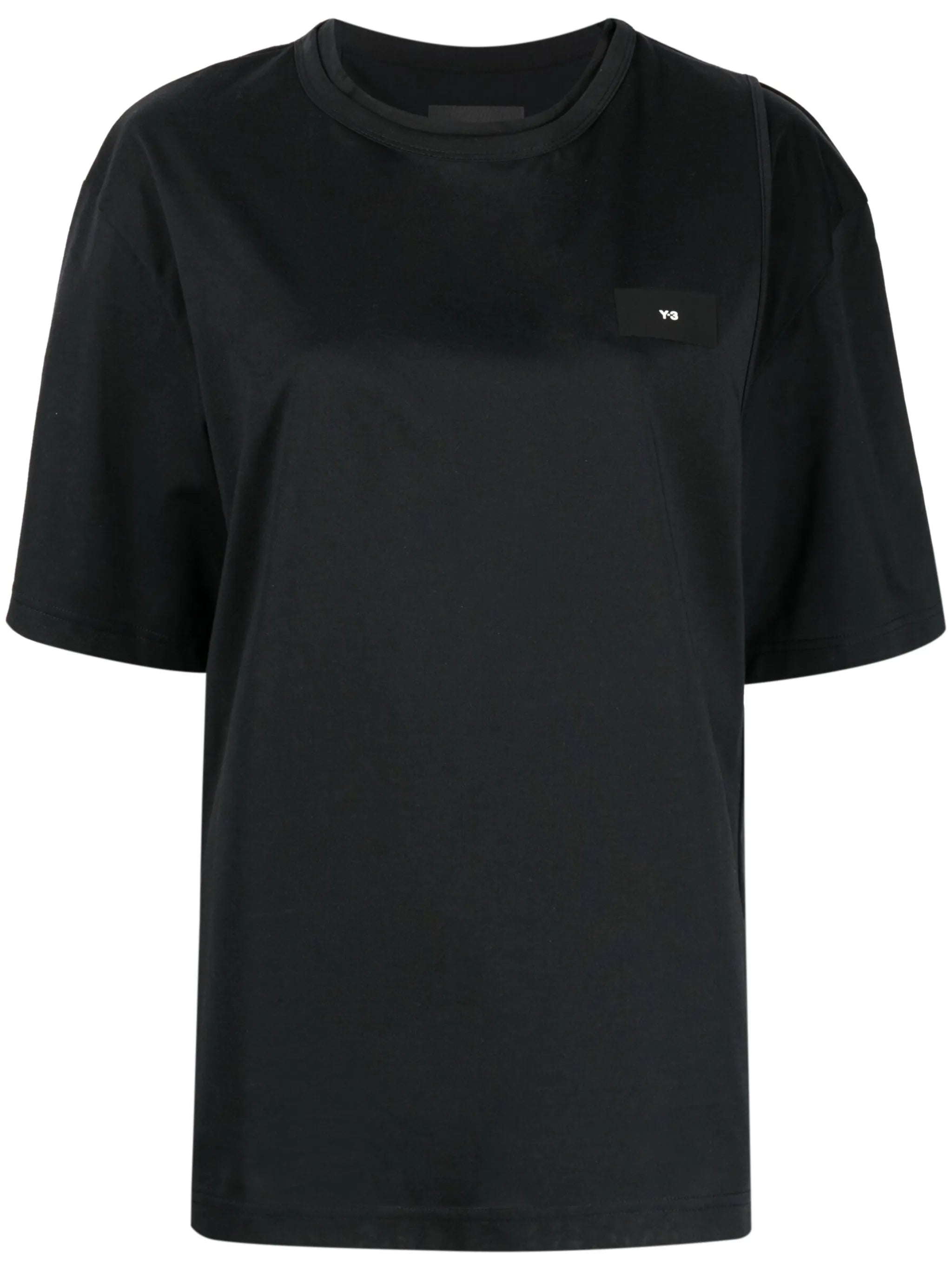 layered-neck logo-print T-shirt