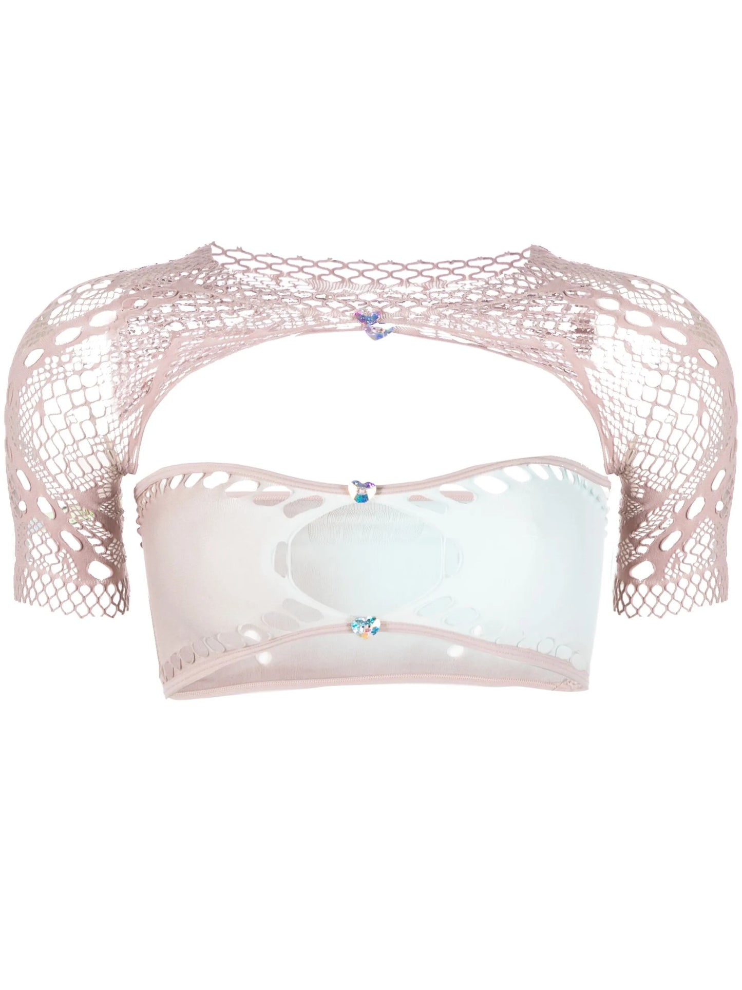 gradient-effect perforated cropped top