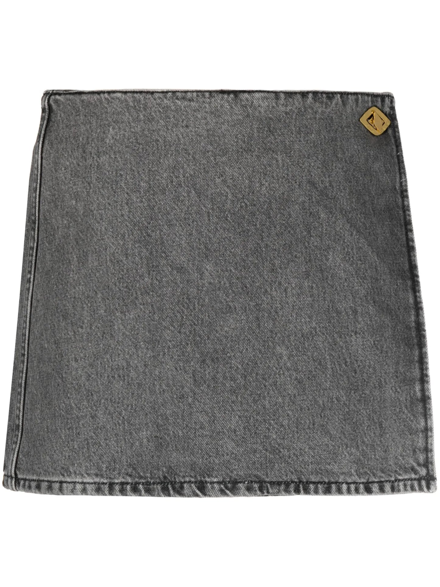 wrap denim miniskirt