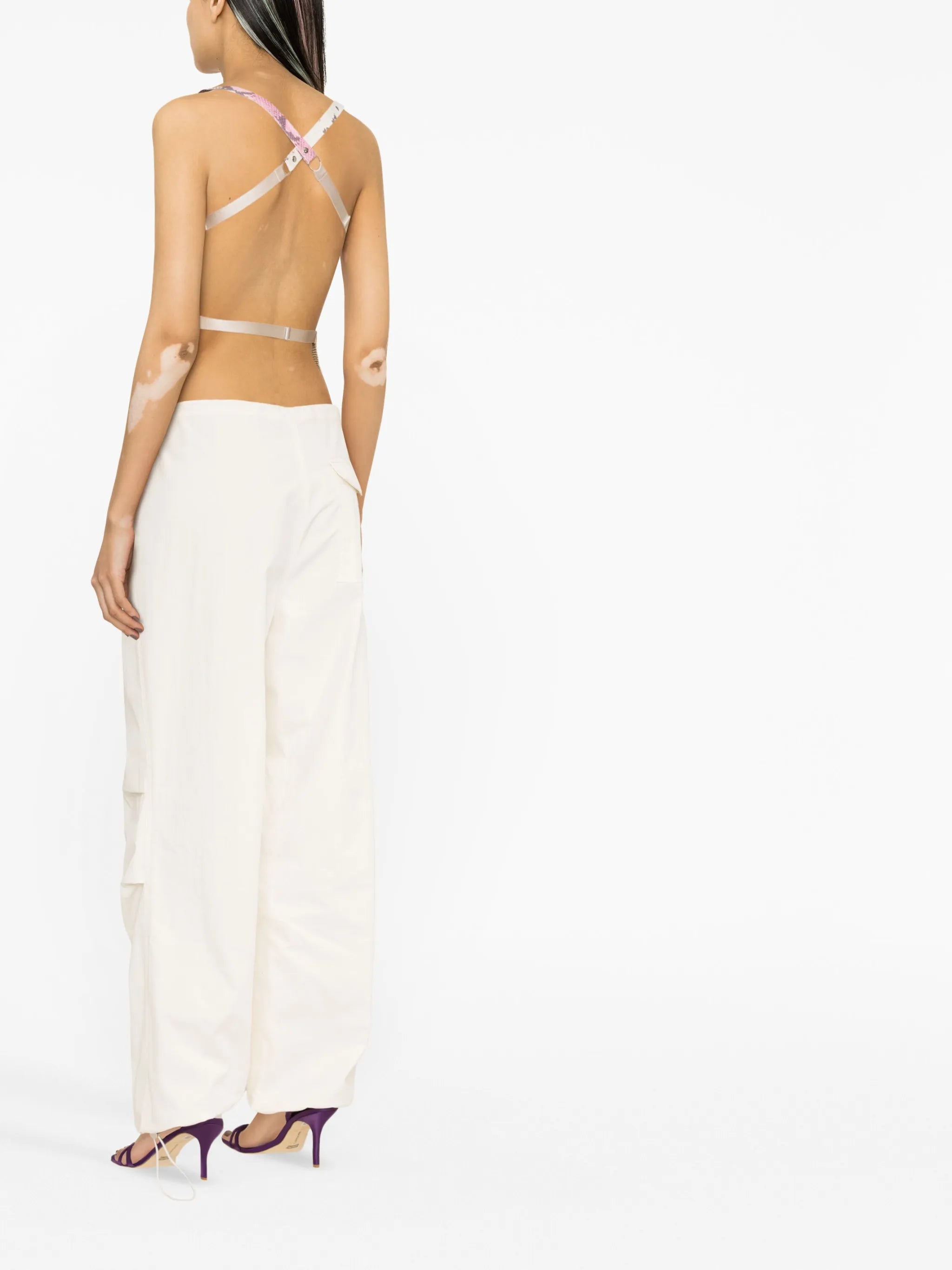 crystal-embellished crossover-strap top