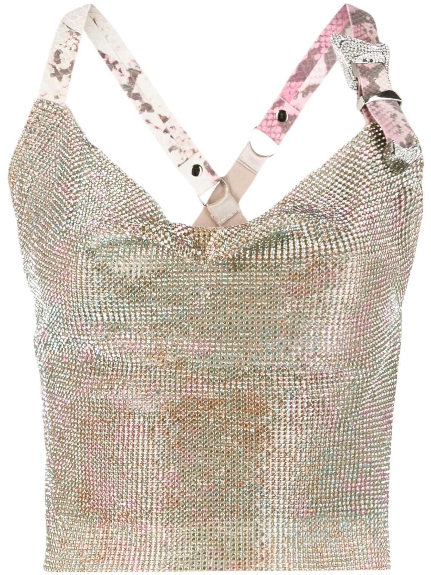crystal-embellished crossover-strap top