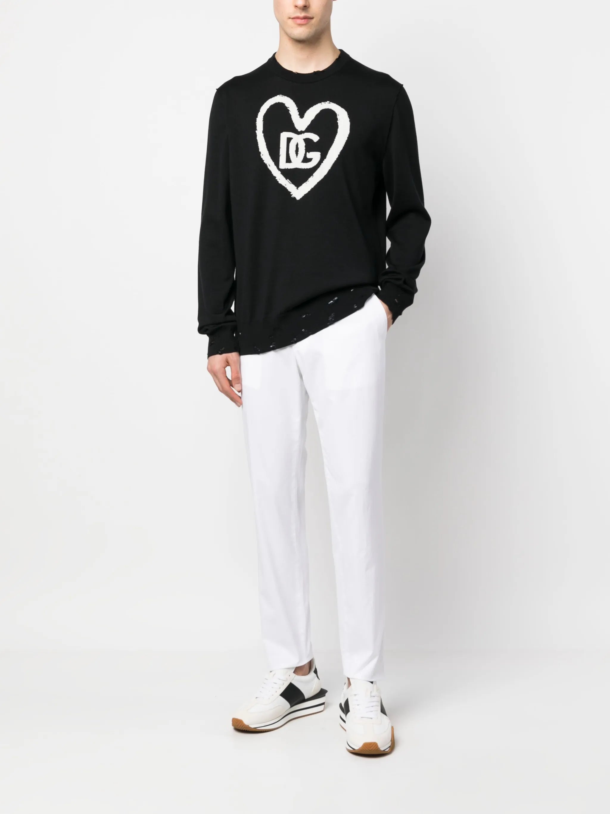 logo-detail distressed jumper