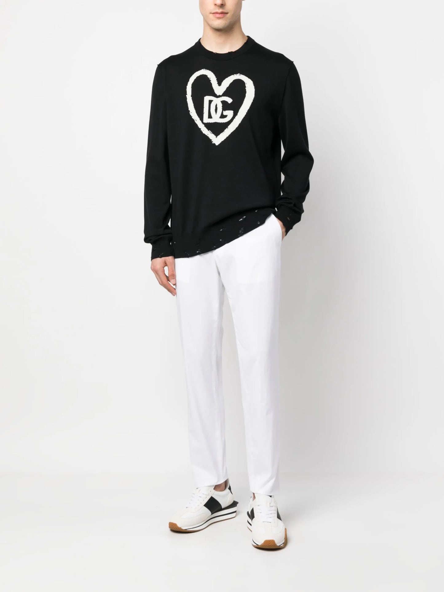 logo-detail distressed jumper