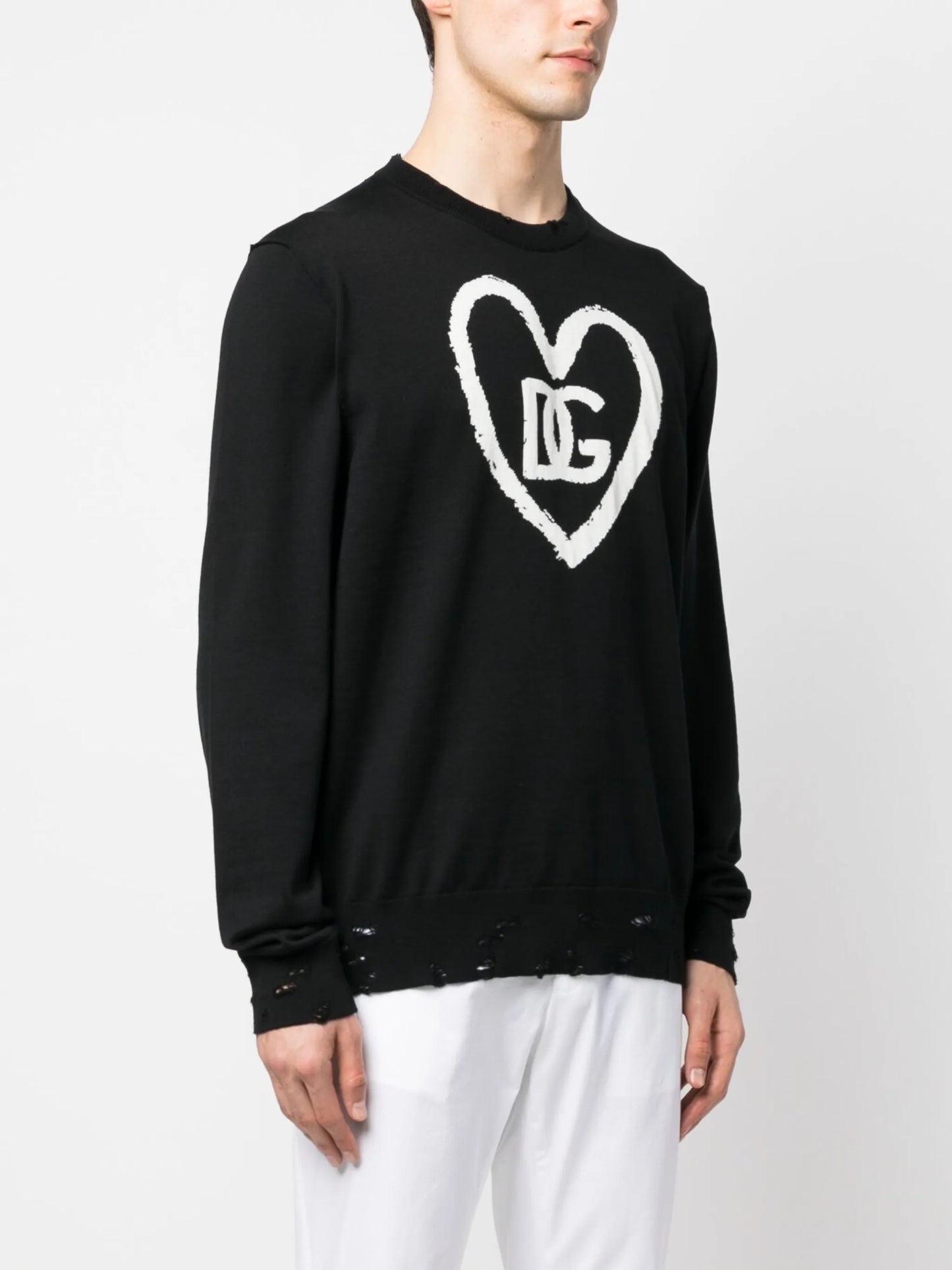 logo-detail distressed jumper