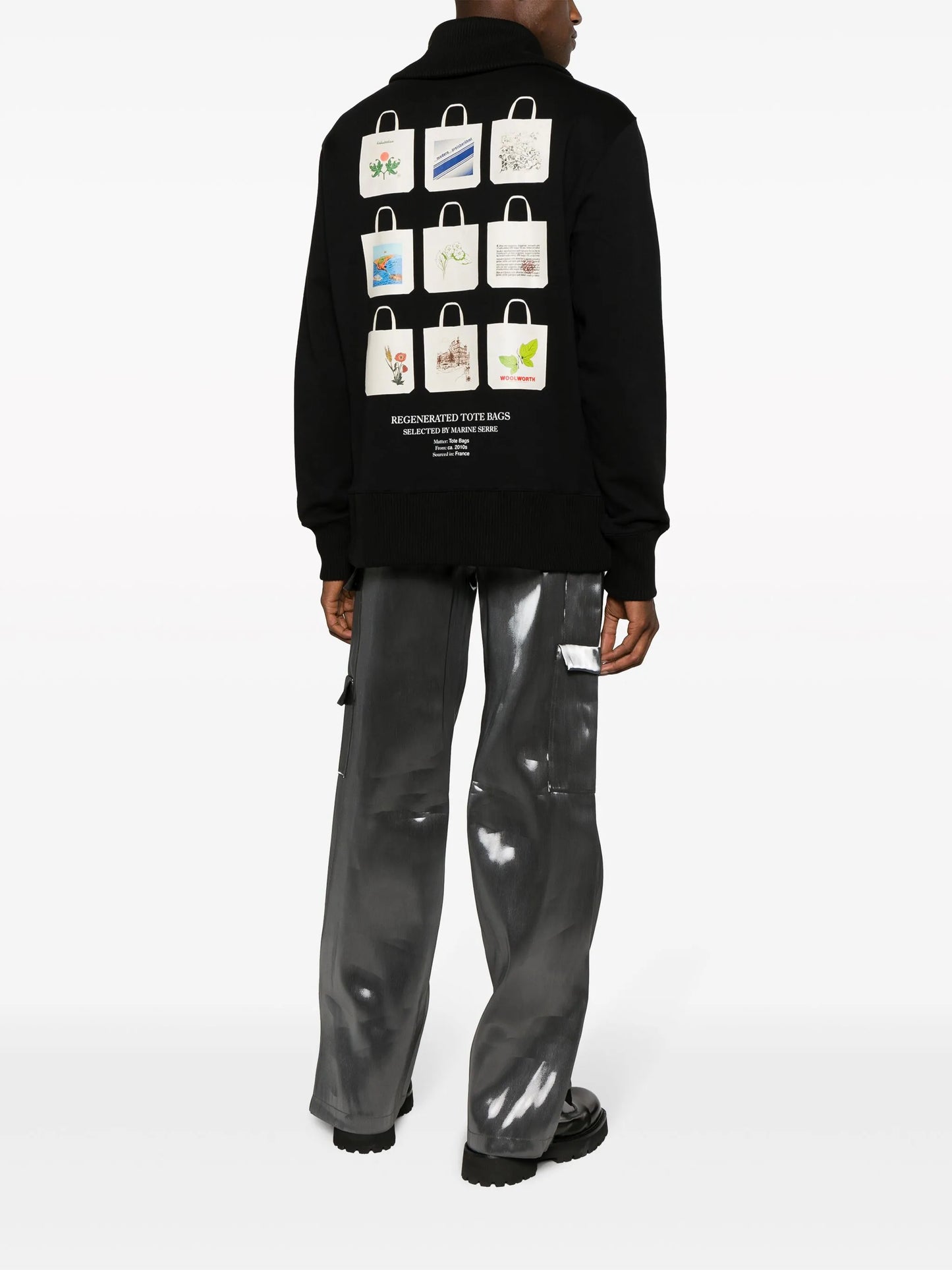 tote bag-print organic-cotton sweatshirt