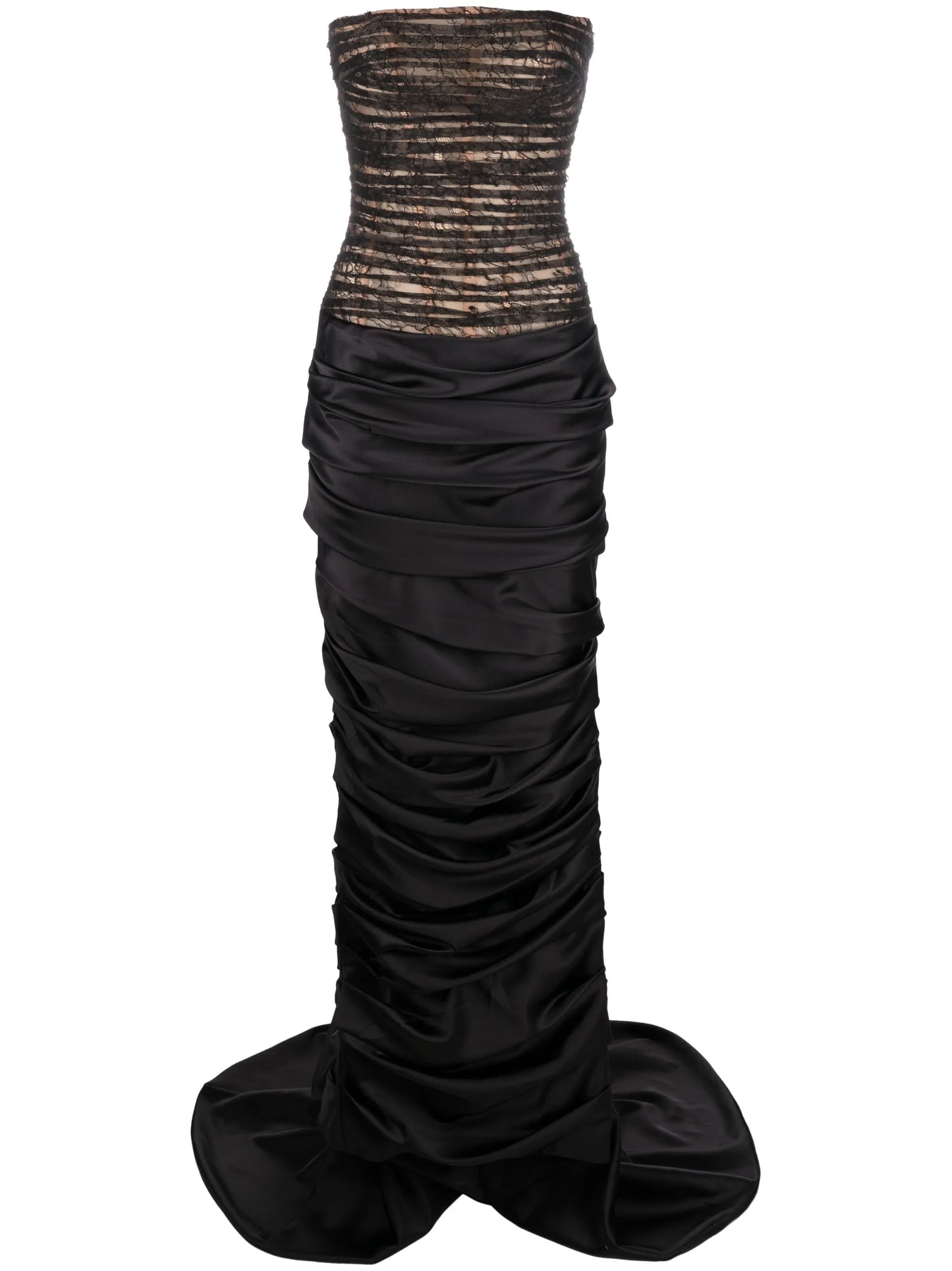 lace-design bandeau gown