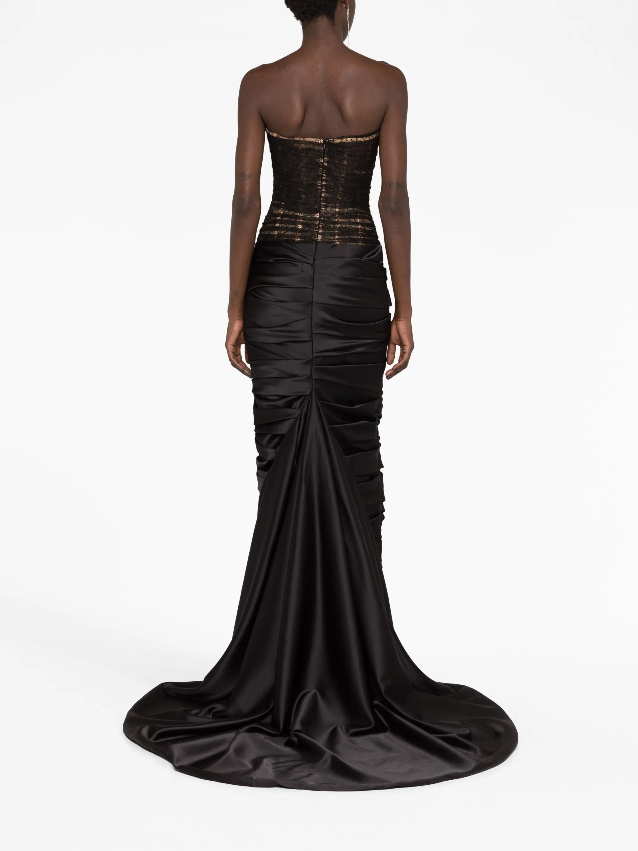 lace-design bandeau gown