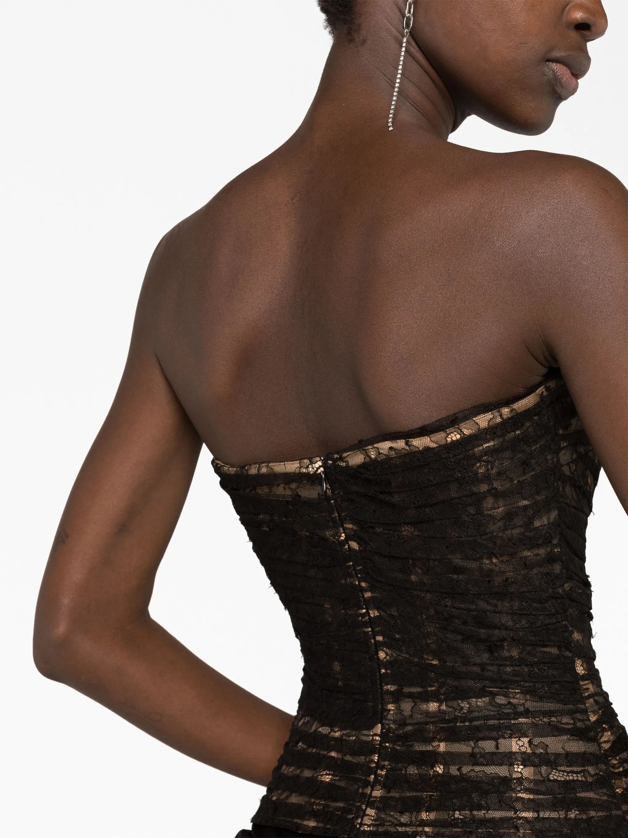 lace-design bandeau gown