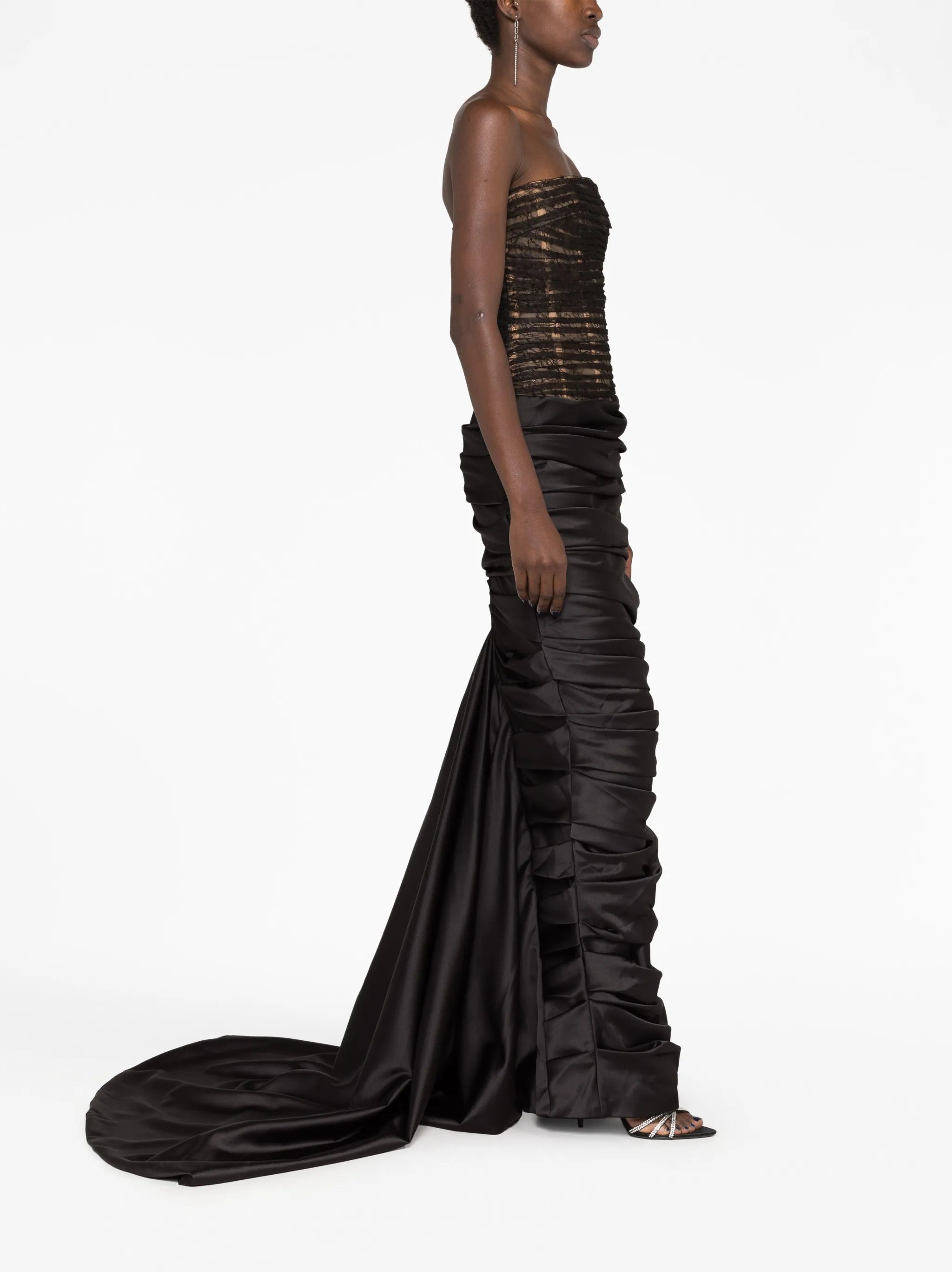 lace-design bandeau gown