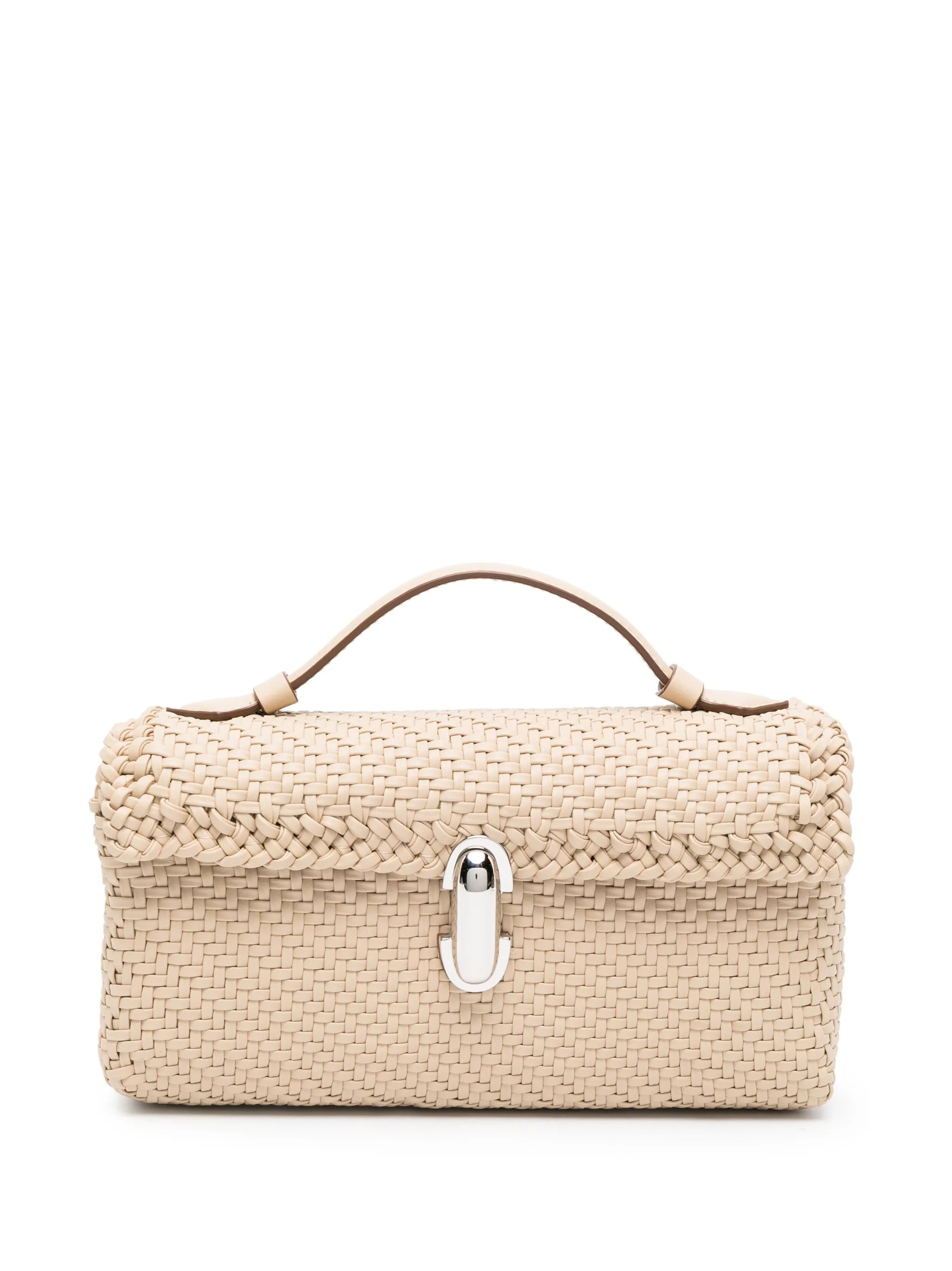 Symmetry interwoven leather tote bag