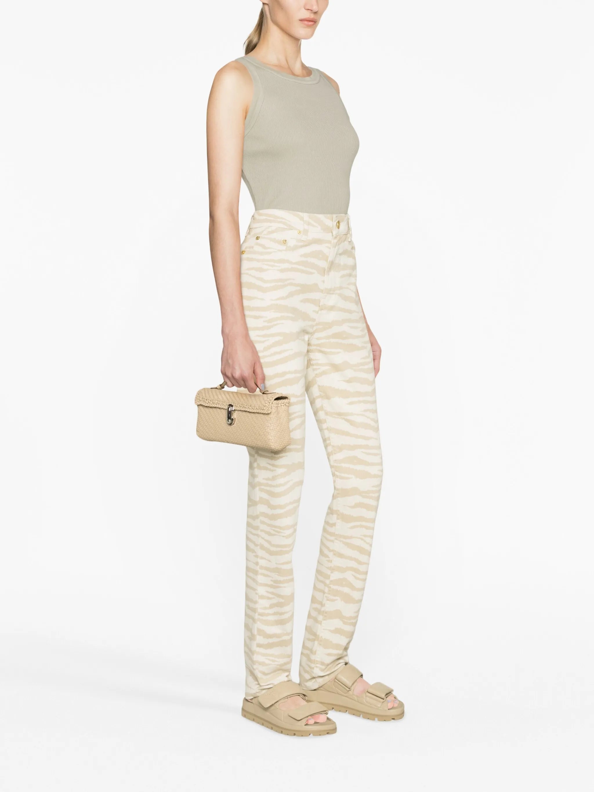 Symmetry interwoven leather tote bag