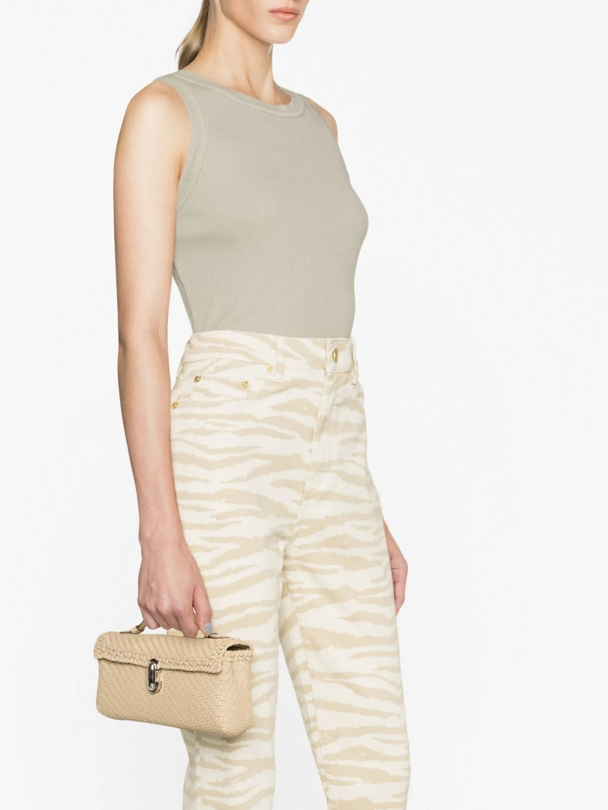 Symmetry interwoven leather tote bag