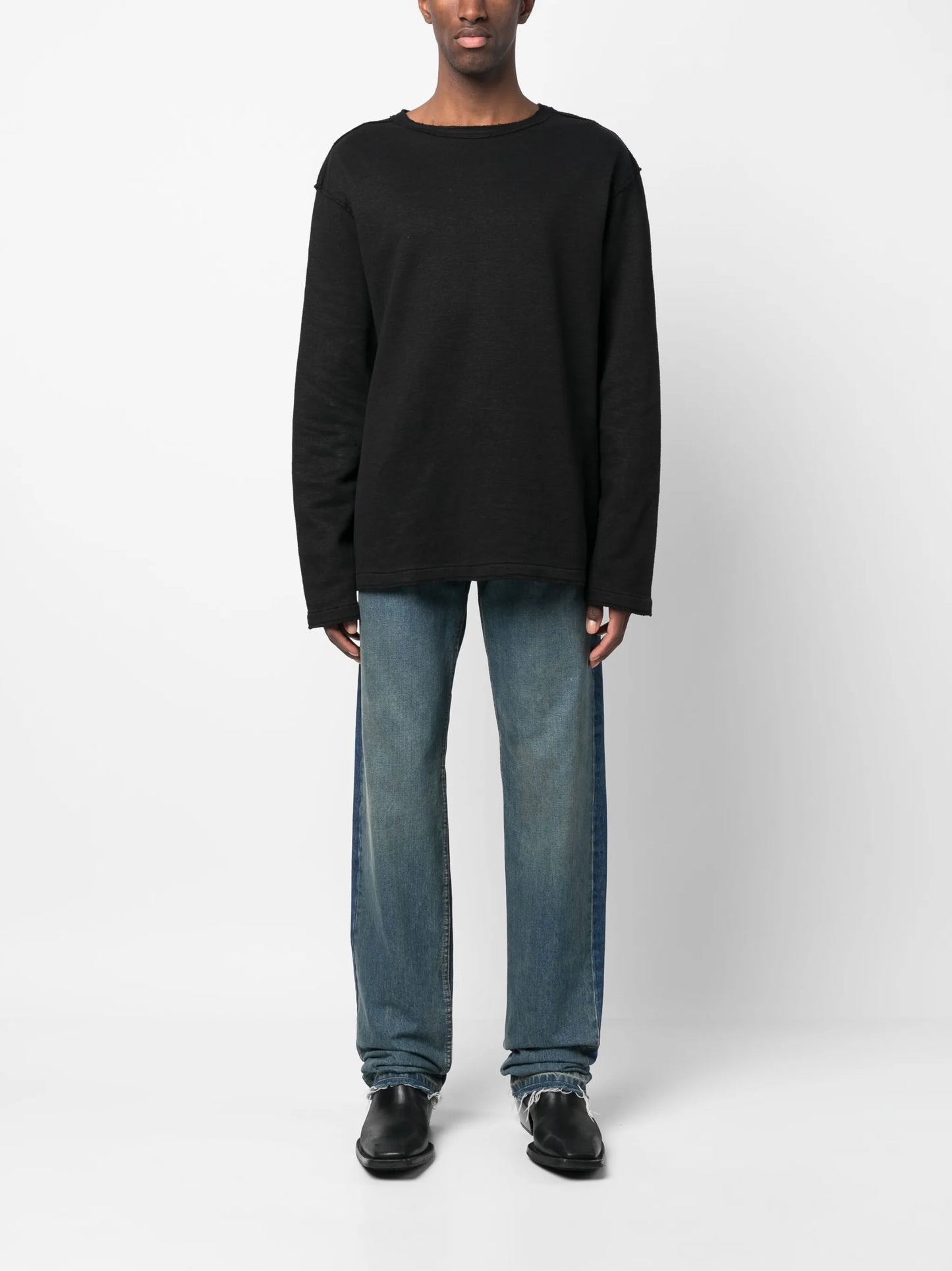 long-sleeve crew-neck sweatshirt