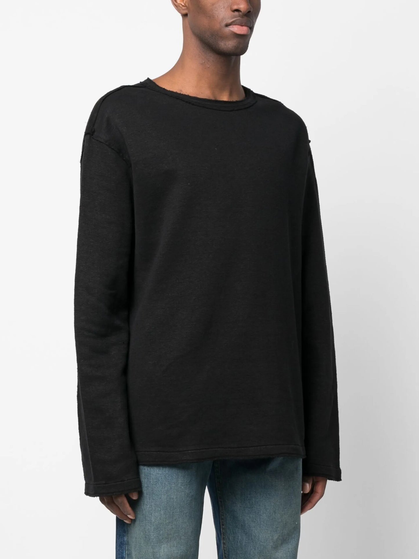 long-sleeve crew-neck sweatshirt