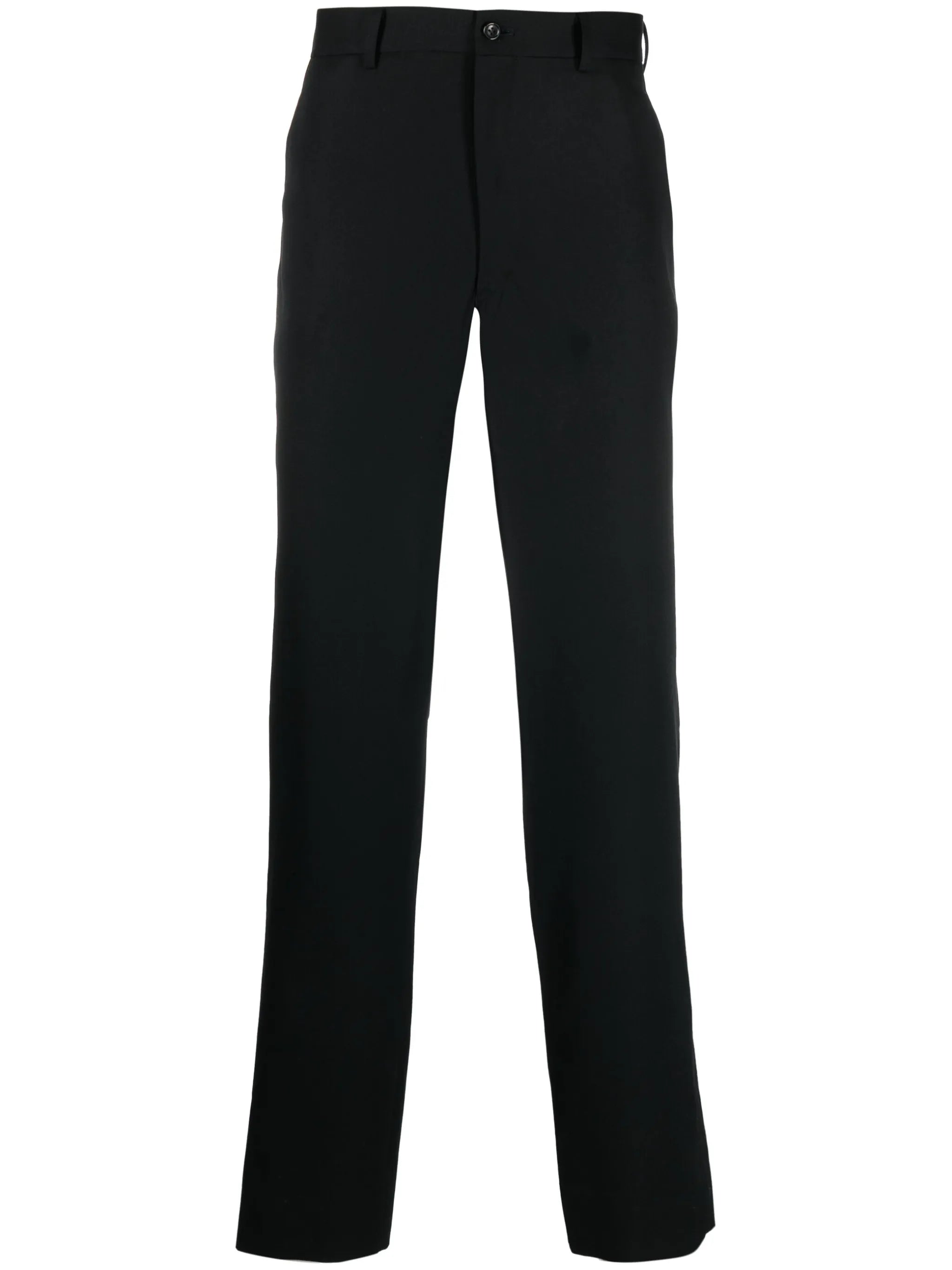 straight-leg wool trousers