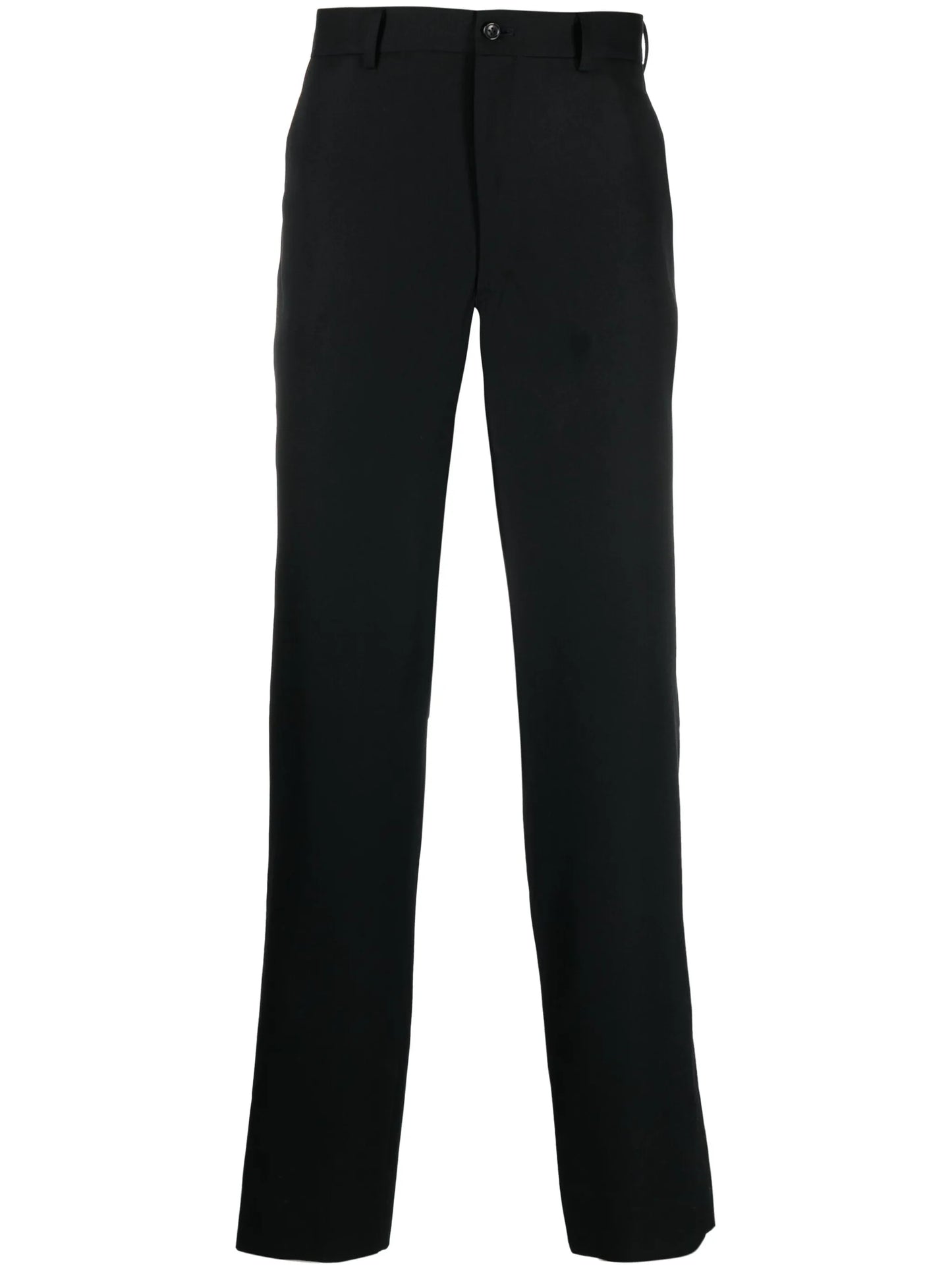 straight-leg wool trousers