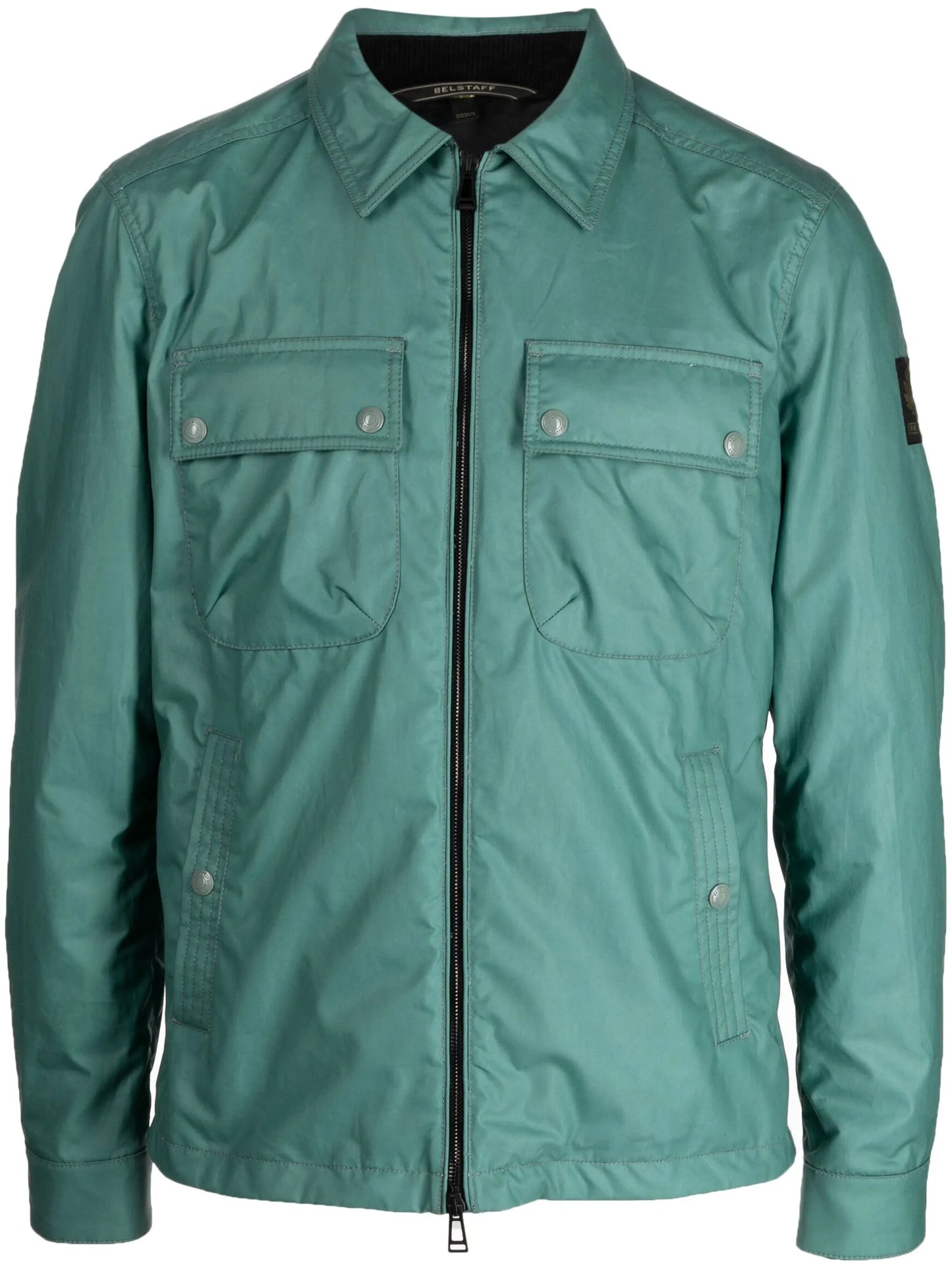 flap-pockets zip-up jacket