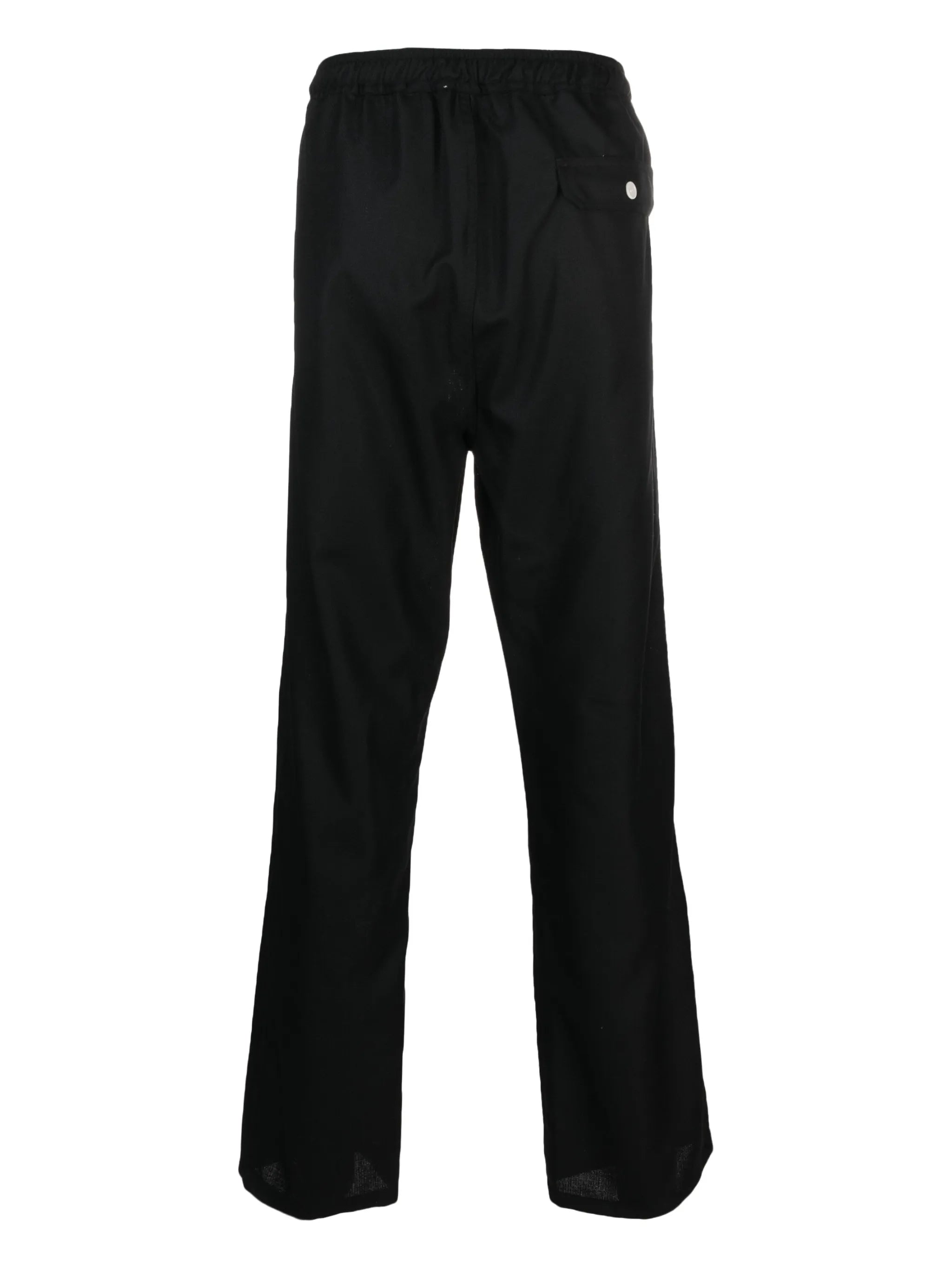 straight-leg wool trousers