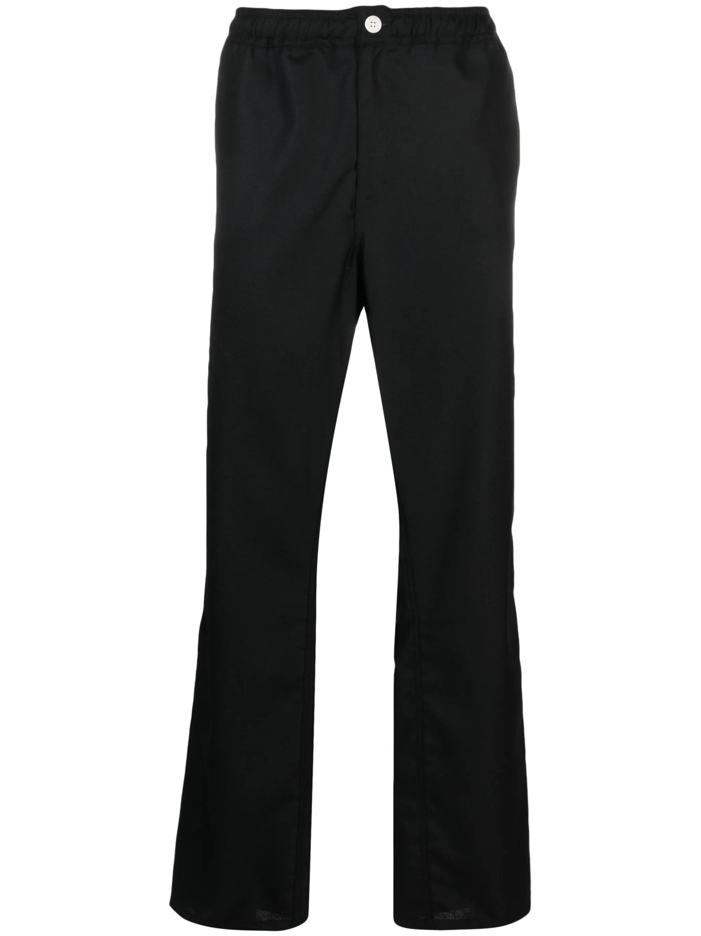straight-leg wool trousers