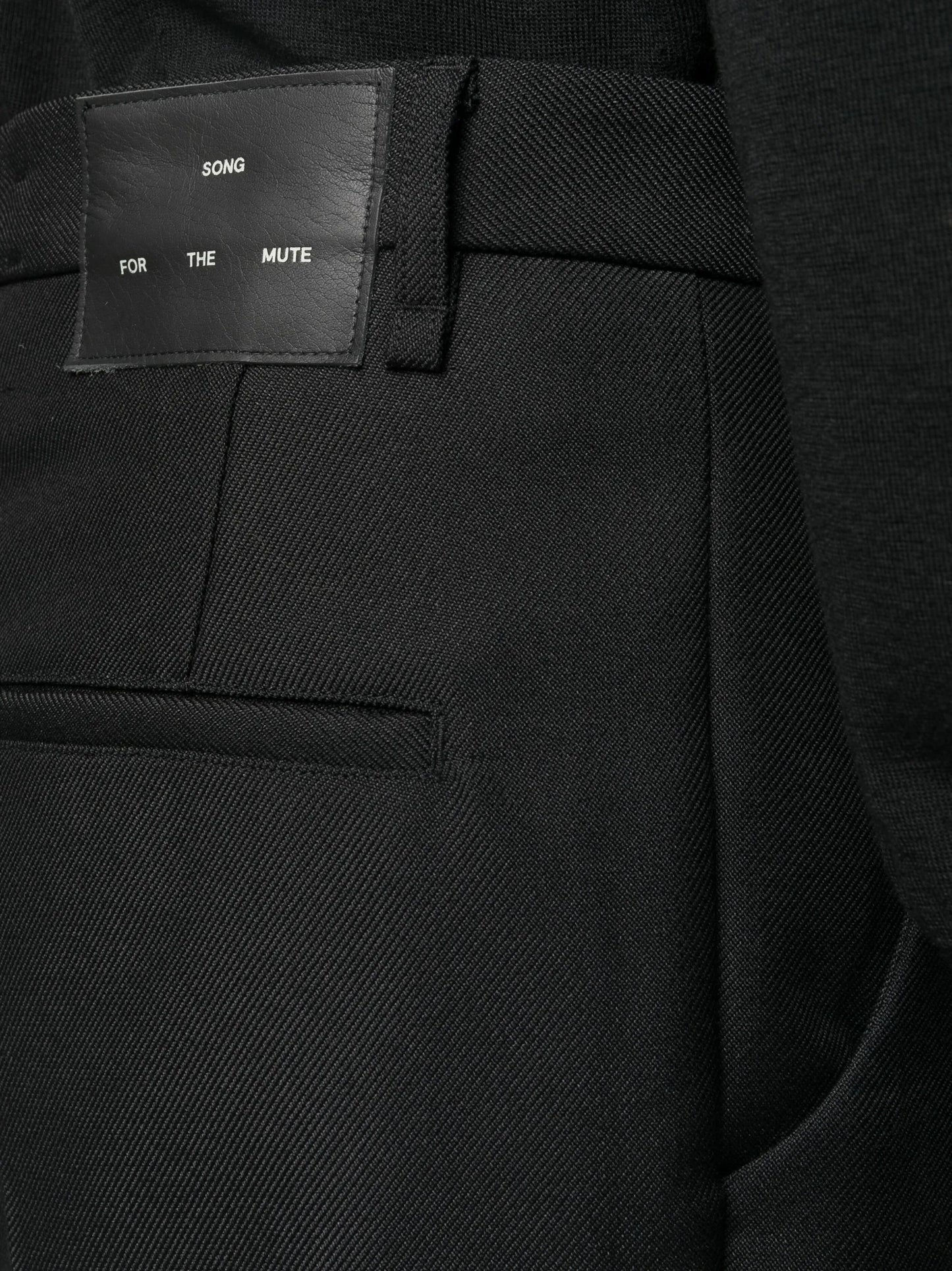 pleated cropped wool trousers