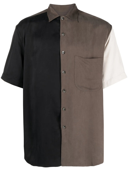 colour-block short-sleeve shirt