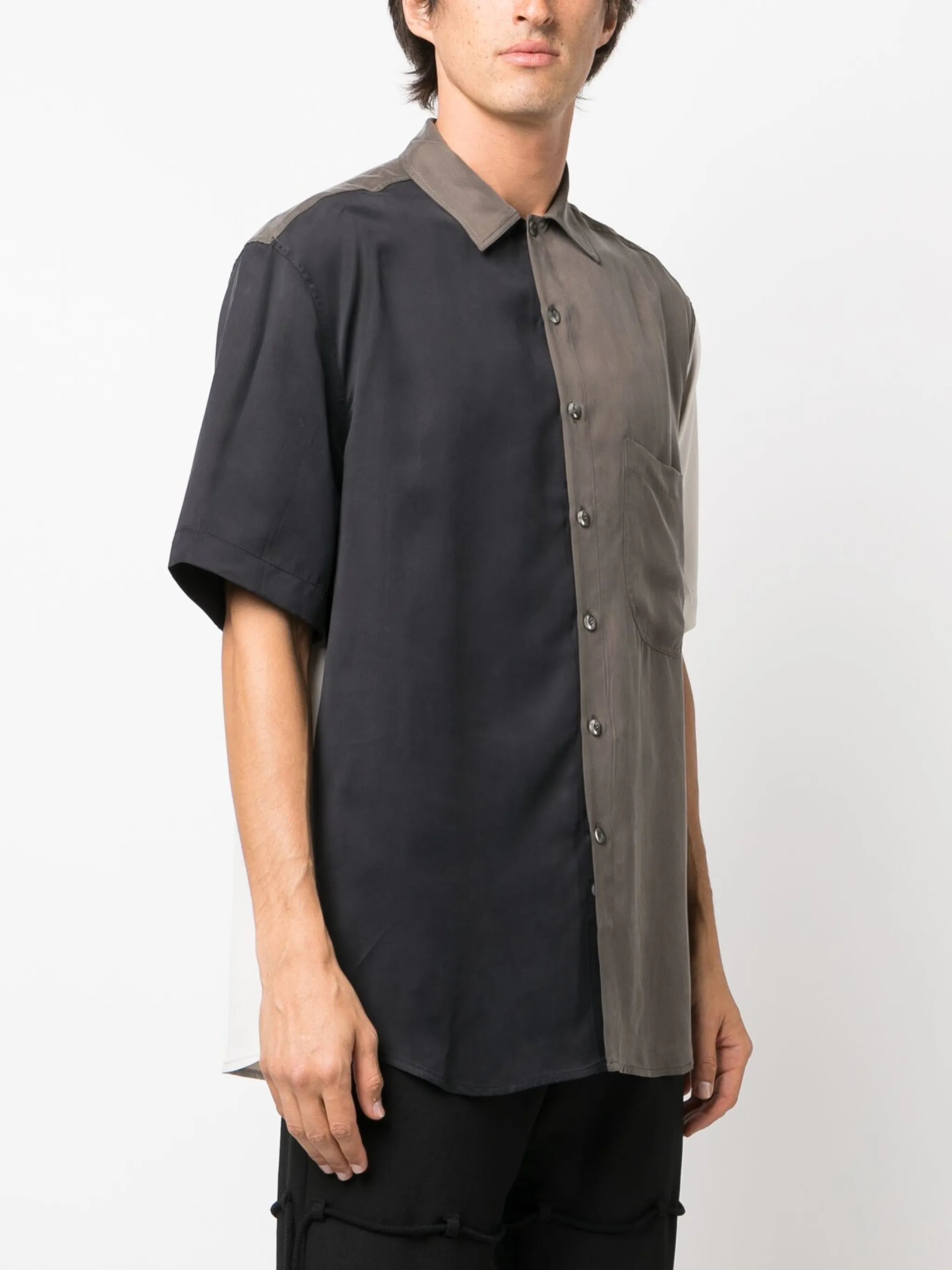 colour-block short-sleeve shirt