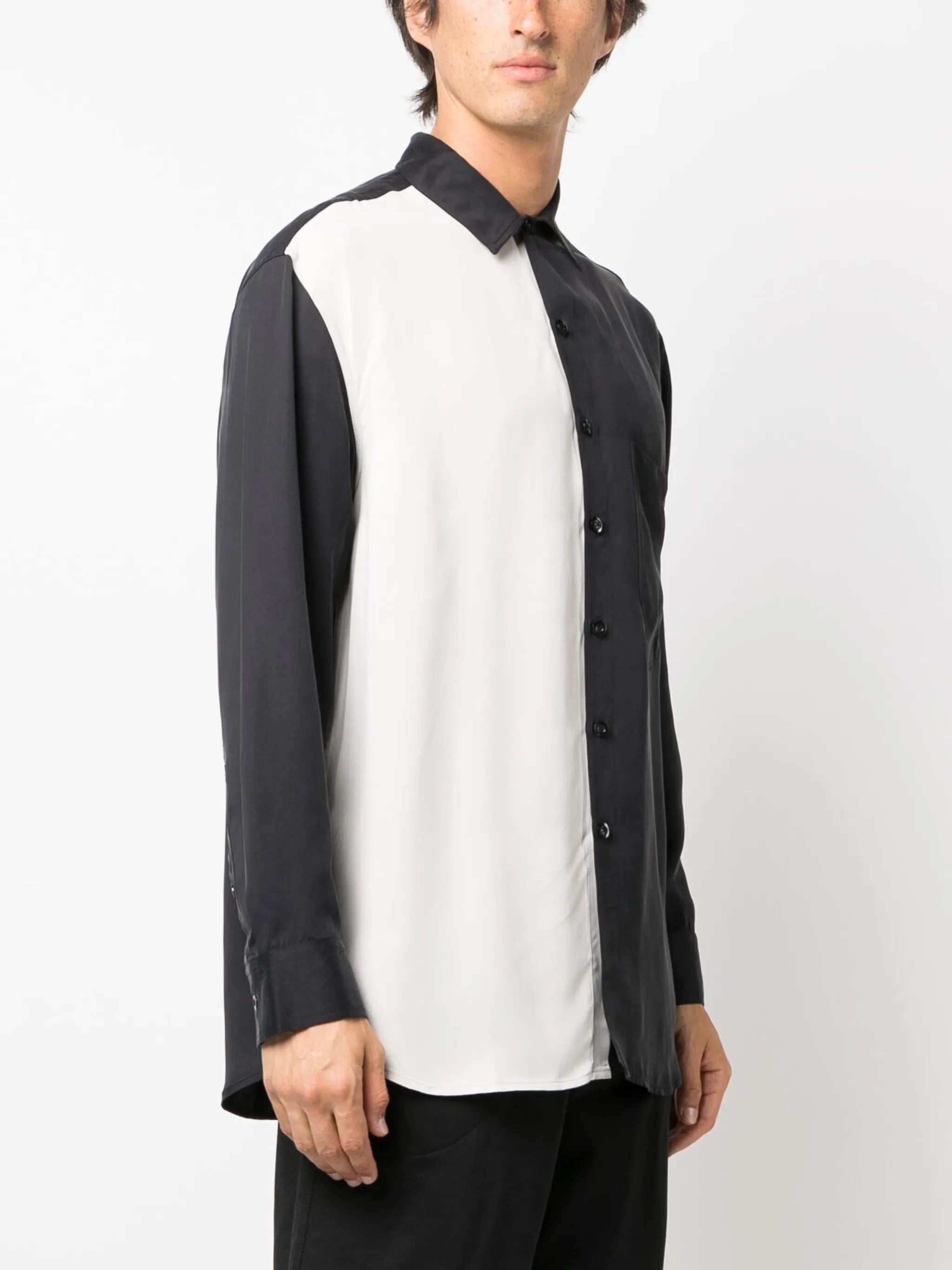 two-tone long-sleeves shirt