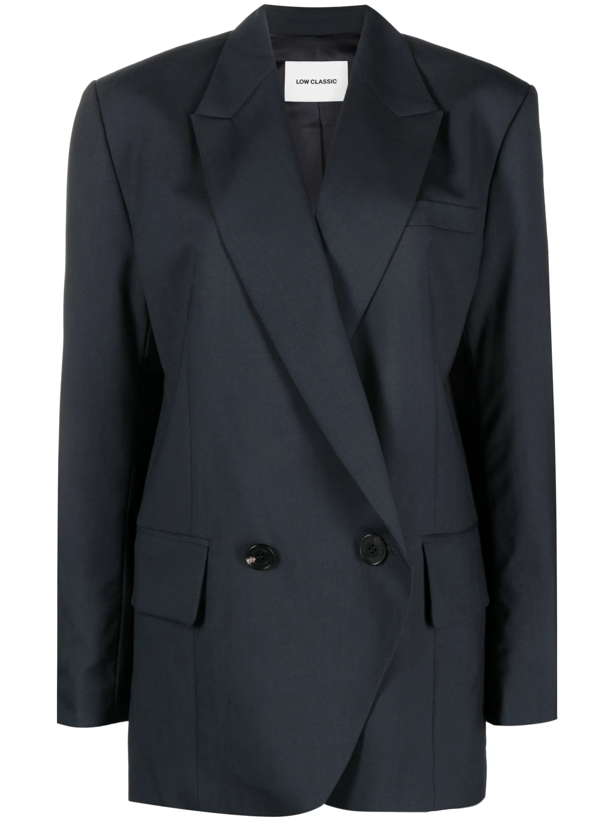 double-breasted wool blazer