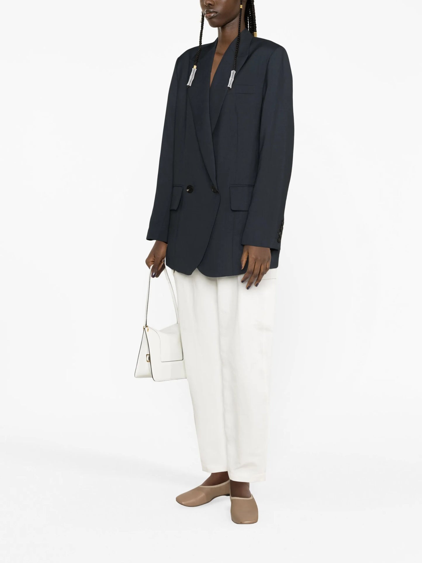 double-breasted wool blazer