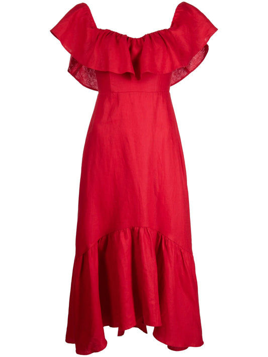 Baela fluted linen dress