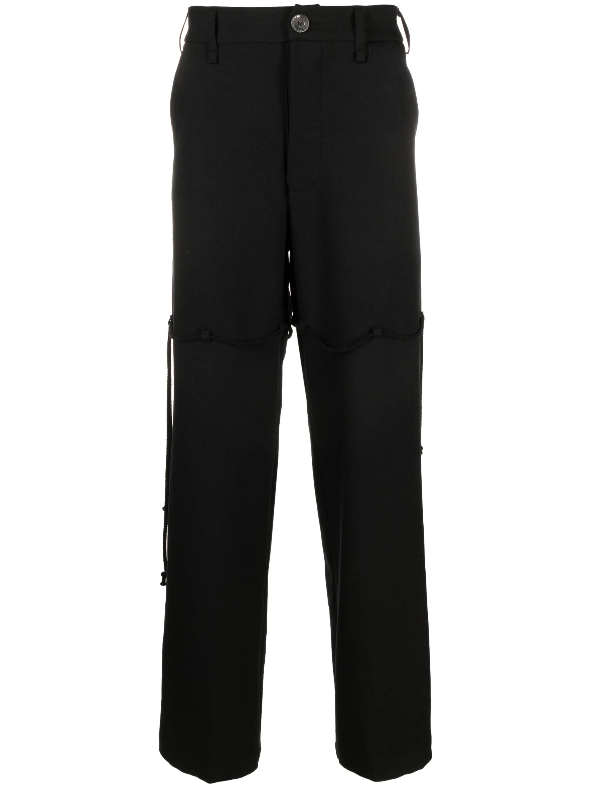 logo-patch straight-leg trousers