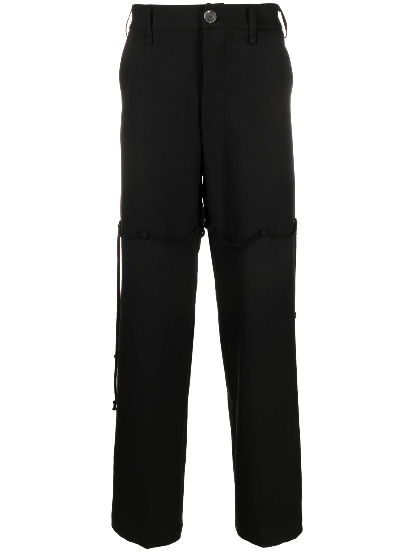 logo-patch straight-leg trousers