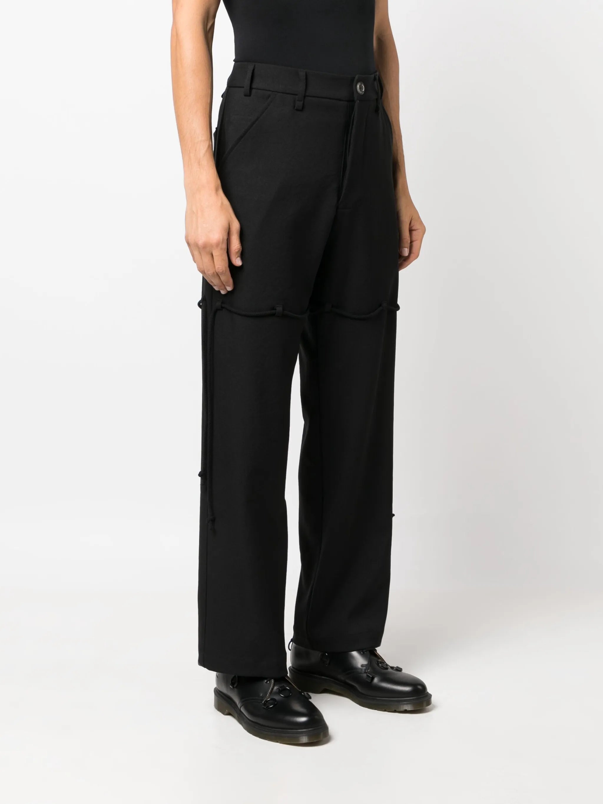 logo-patch straight-leg trousers