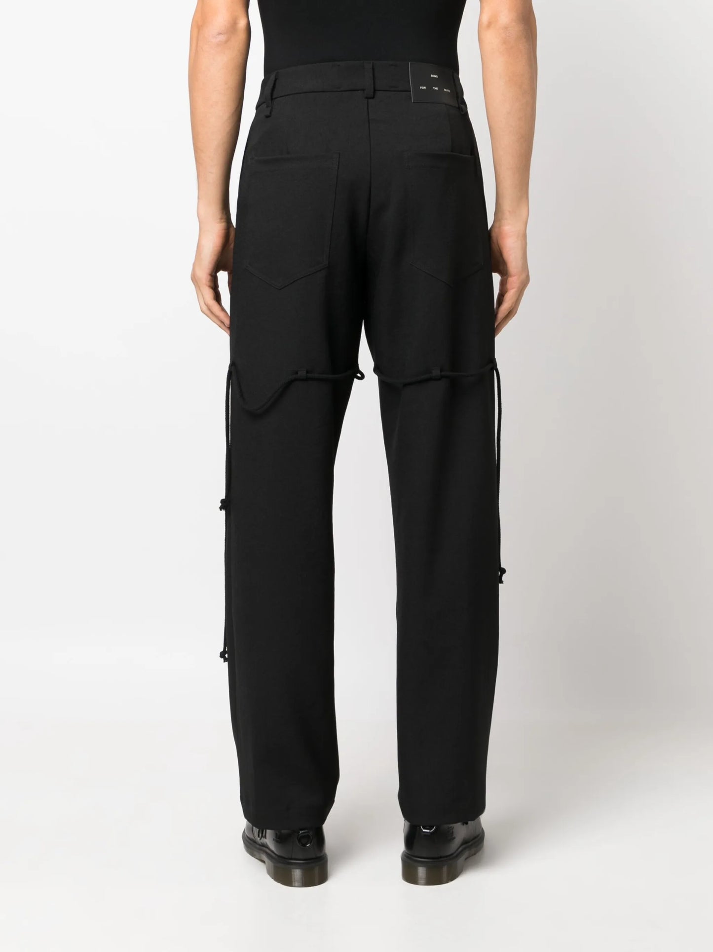 logo-patch straight-leg trousers