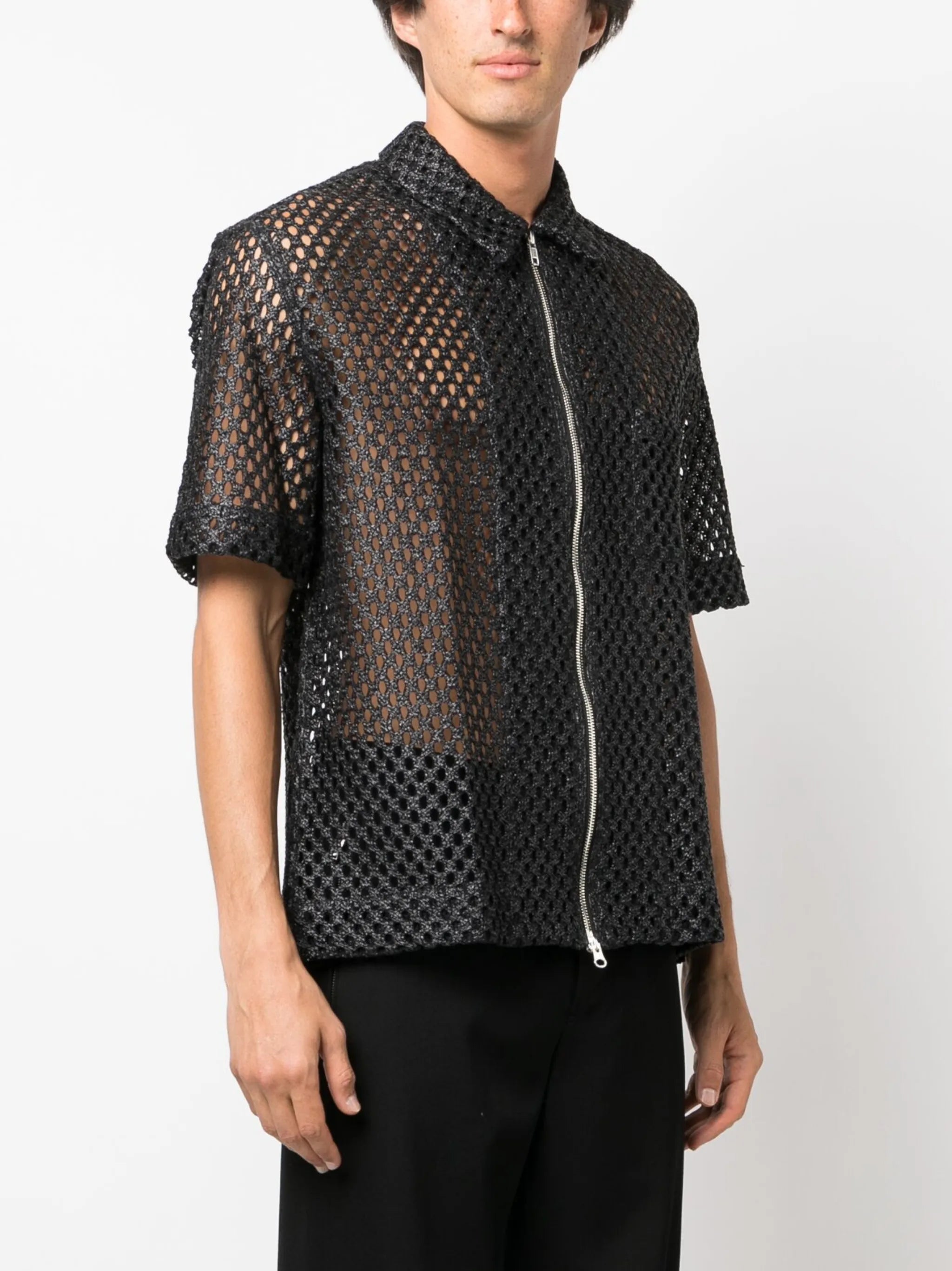 perforated zipped shirt
