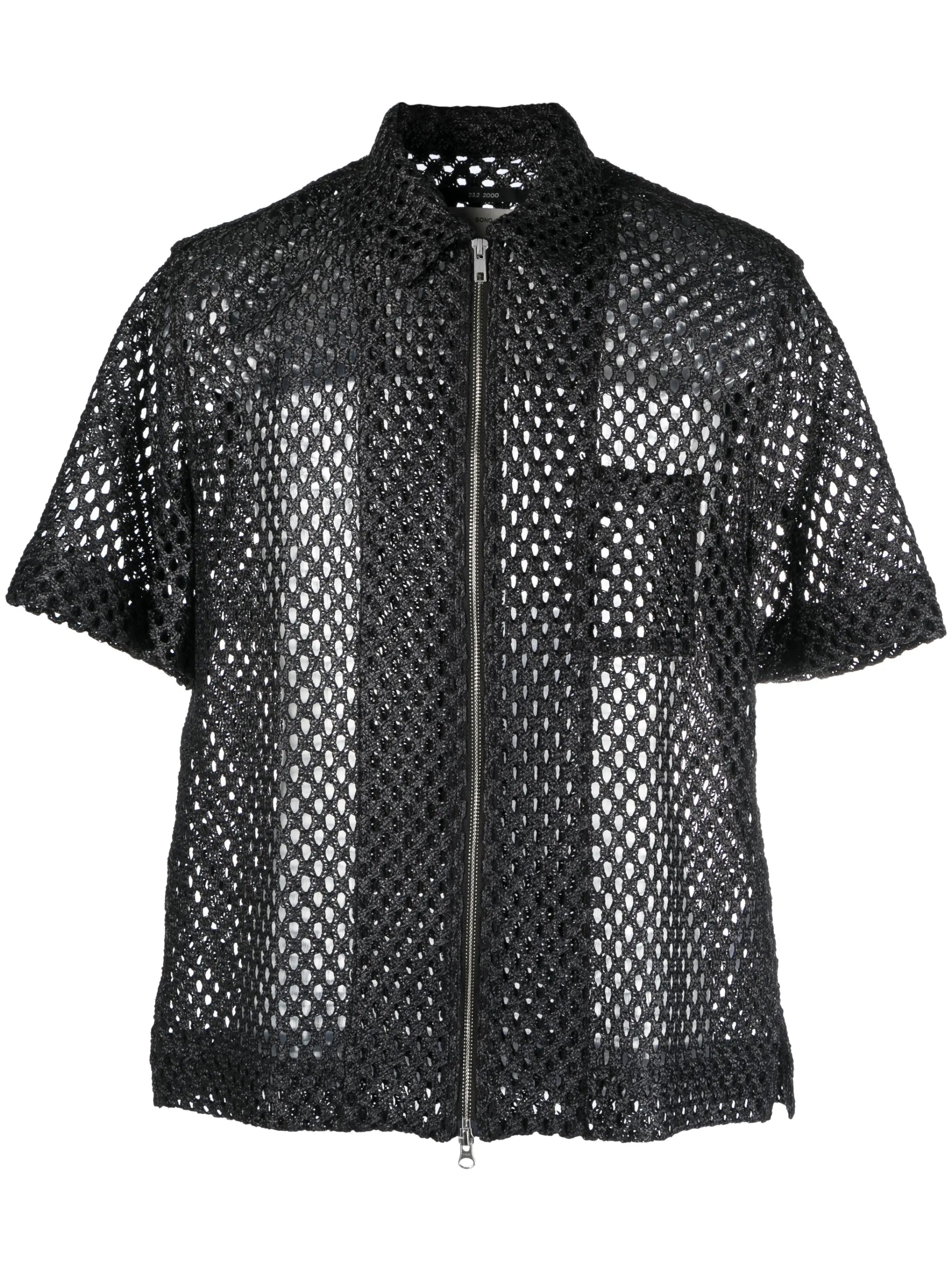 perforated zipped shirt