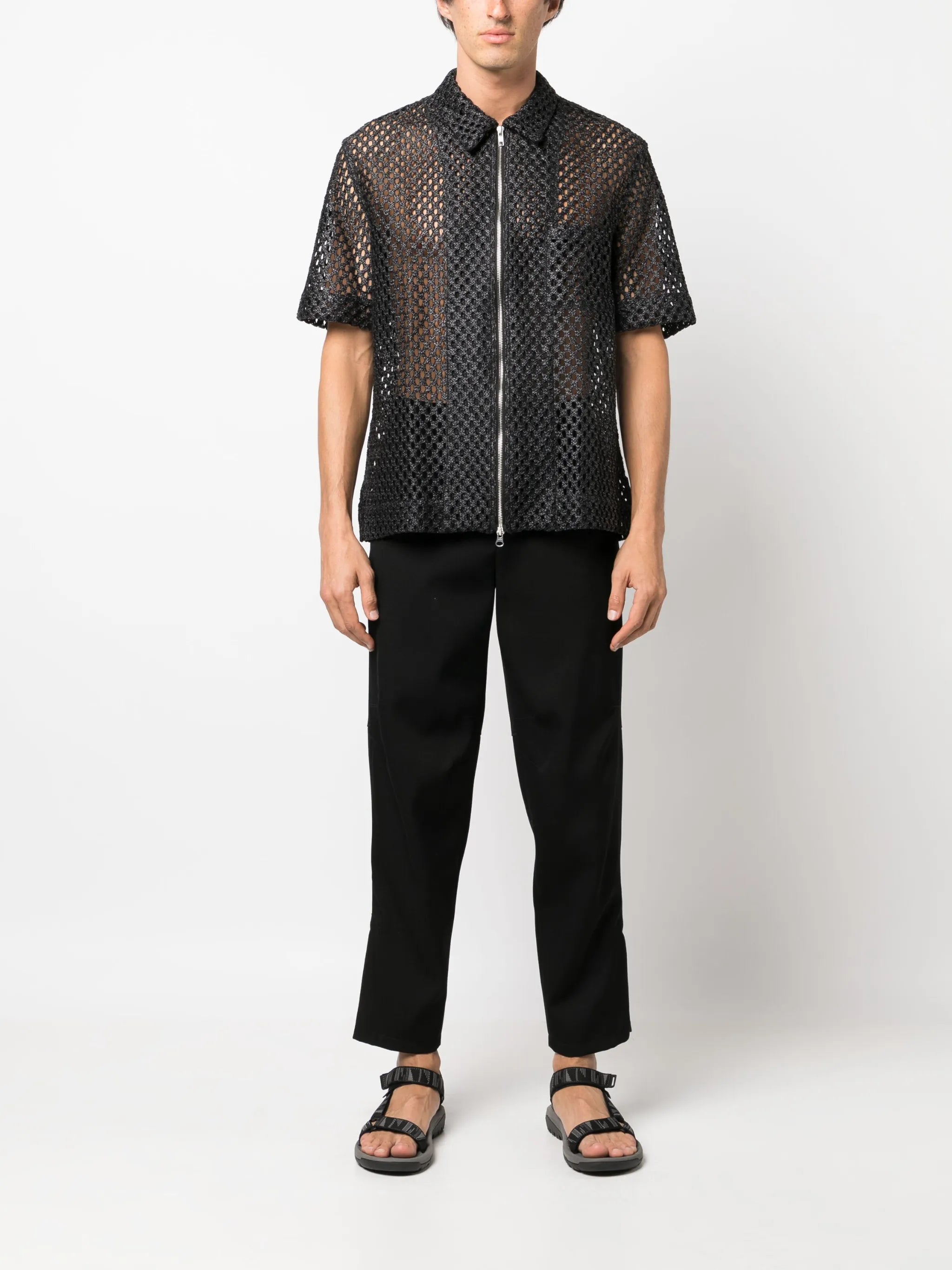 perforated zipped shirt