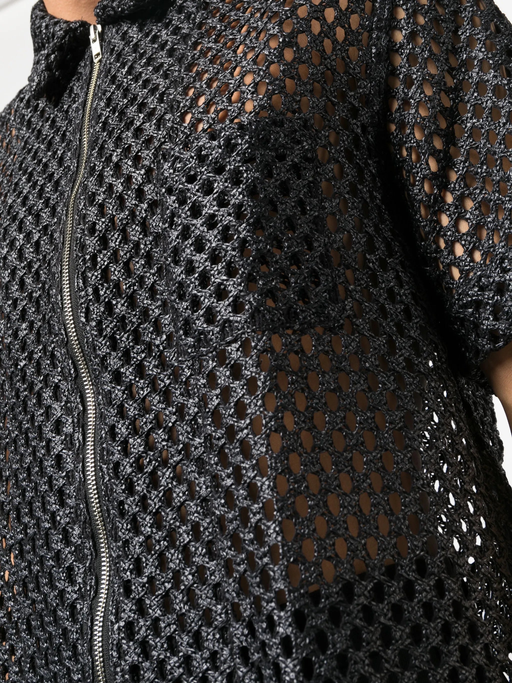 perforated zipped shirt