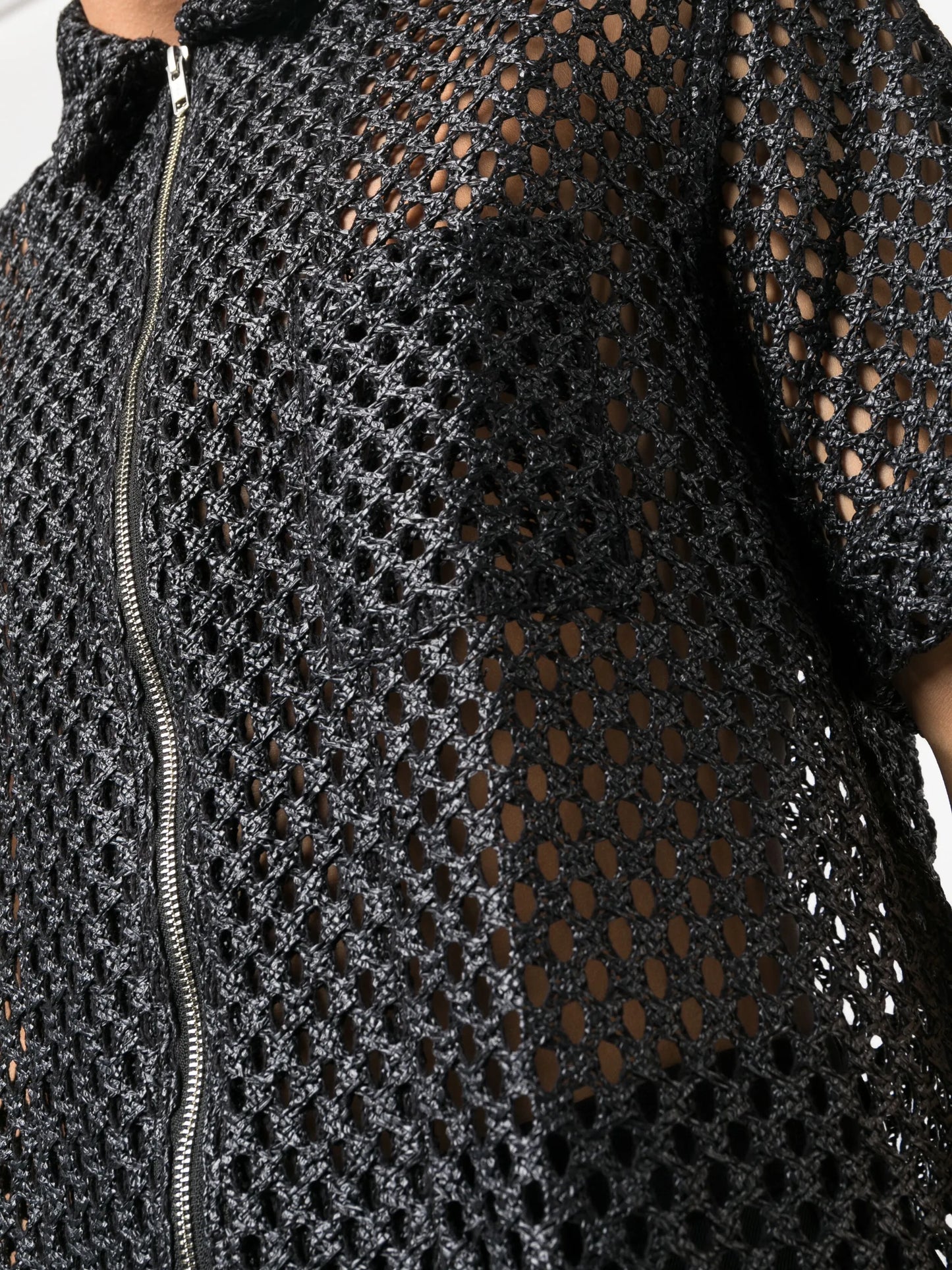 perforated zipped shirt