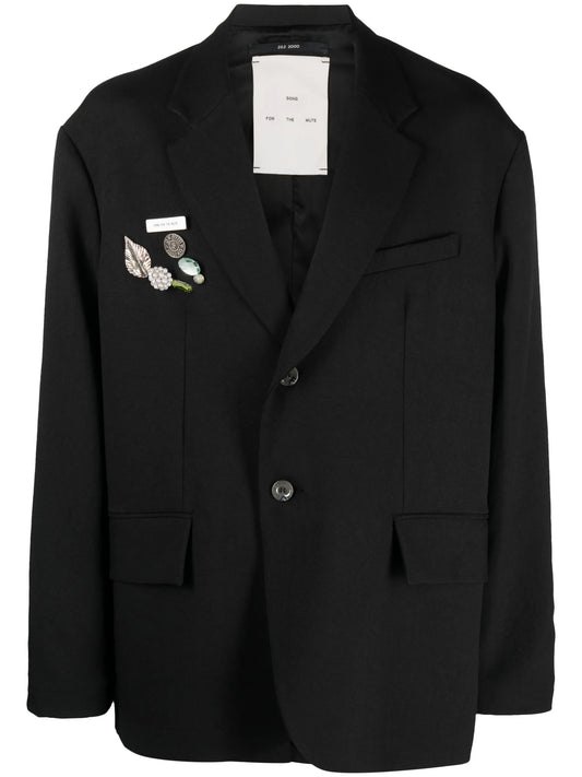 brooch-detail square blazer