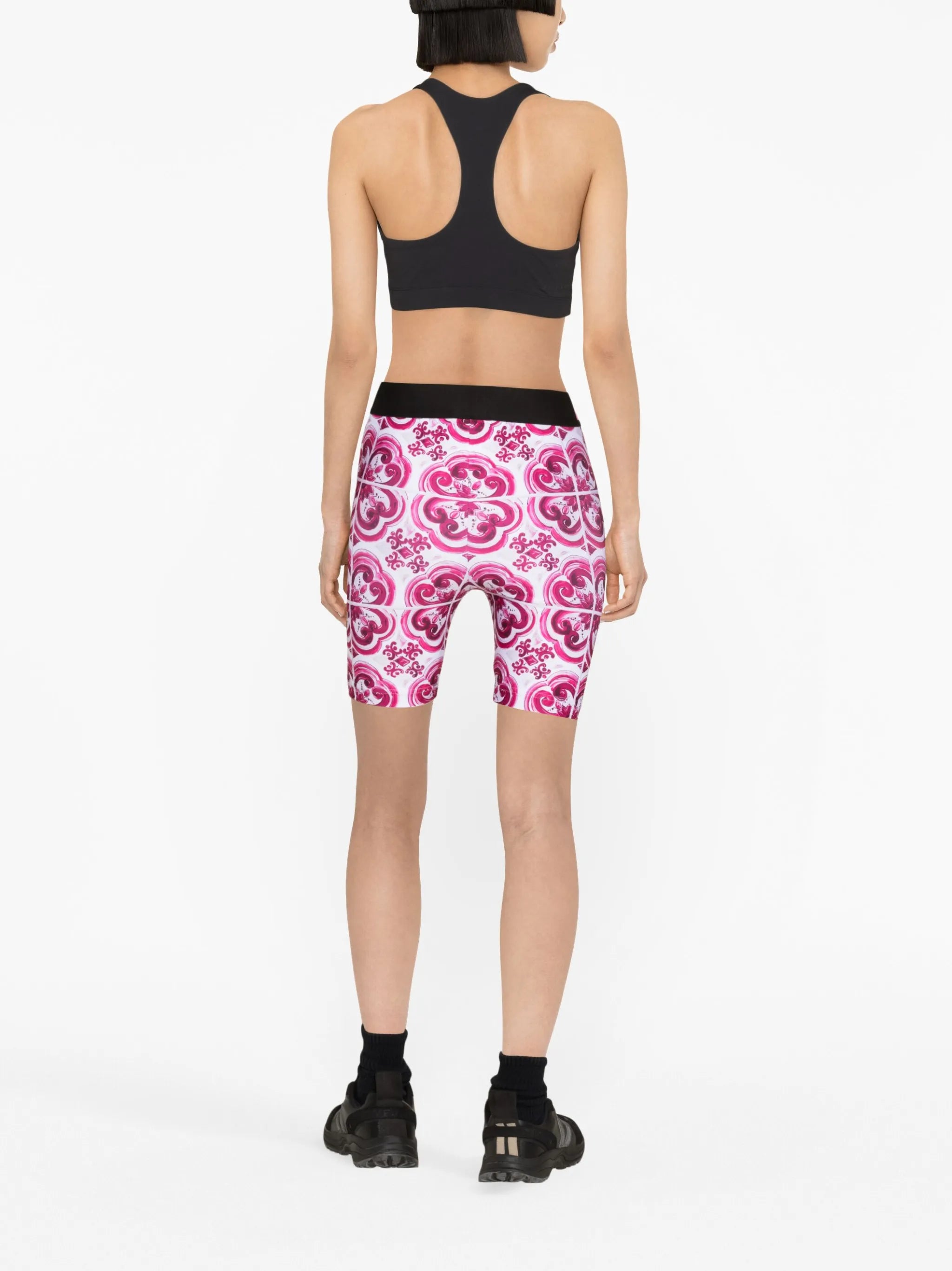 Majolica-print cycling shorts