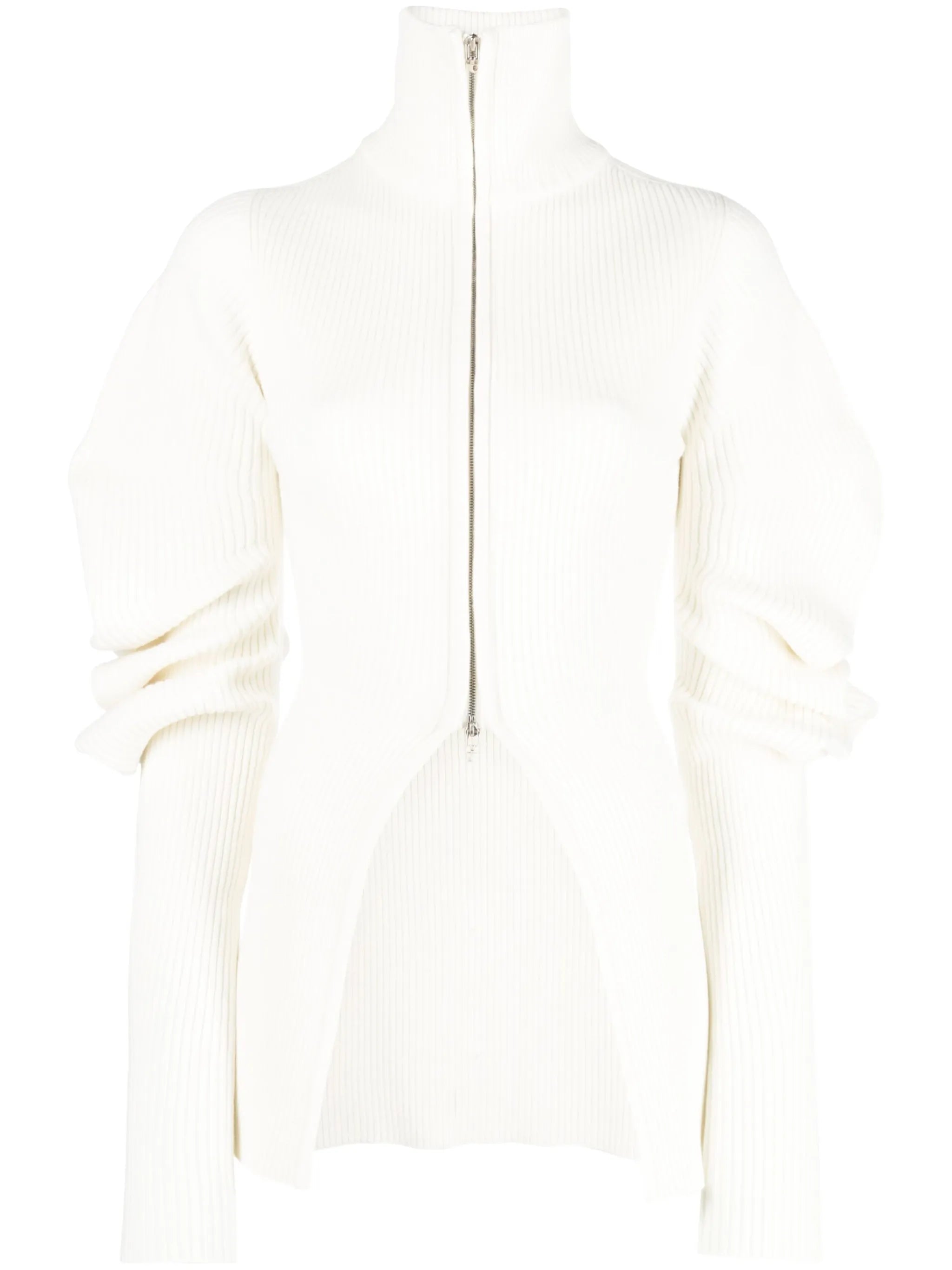 volume-sleeve knit cardigan
