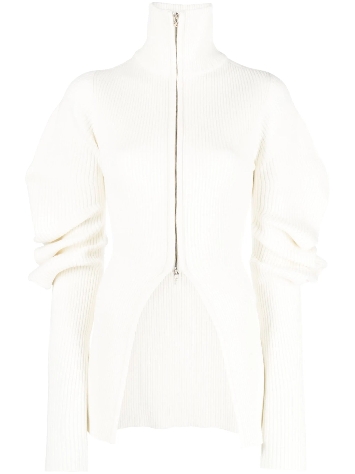 volume-sleeve knit cardigan
