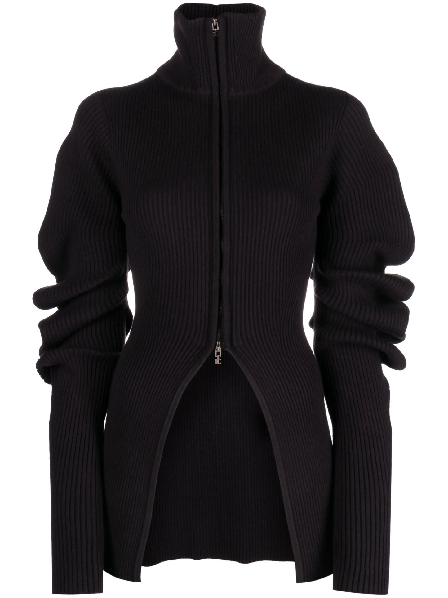 volume-sleeve knit cardigan
