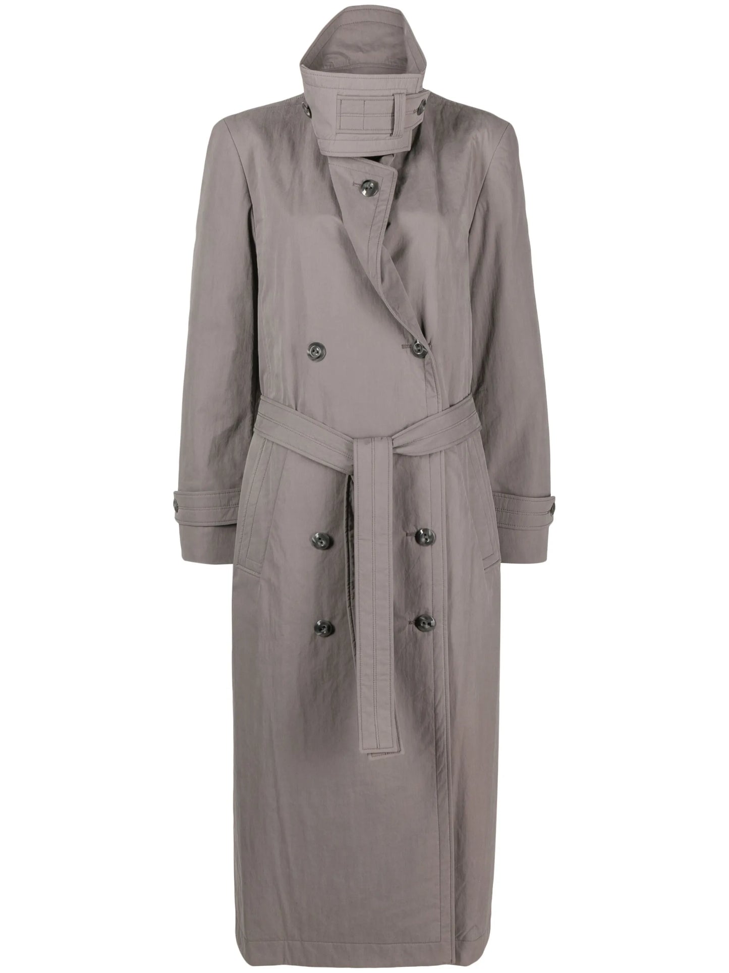 belted cotton trench coat