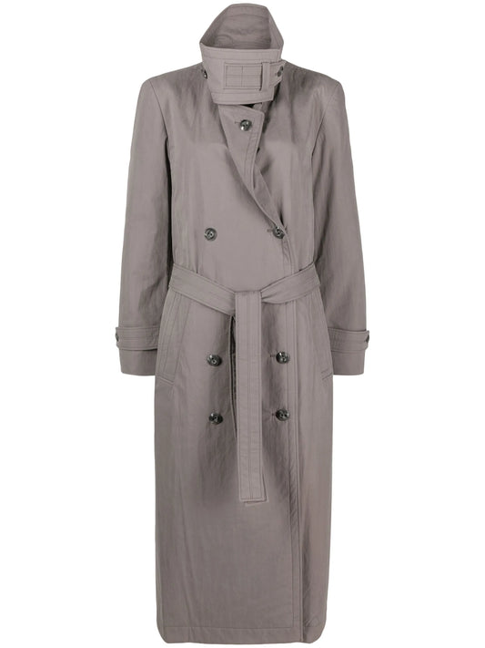 belted cotton trench coat