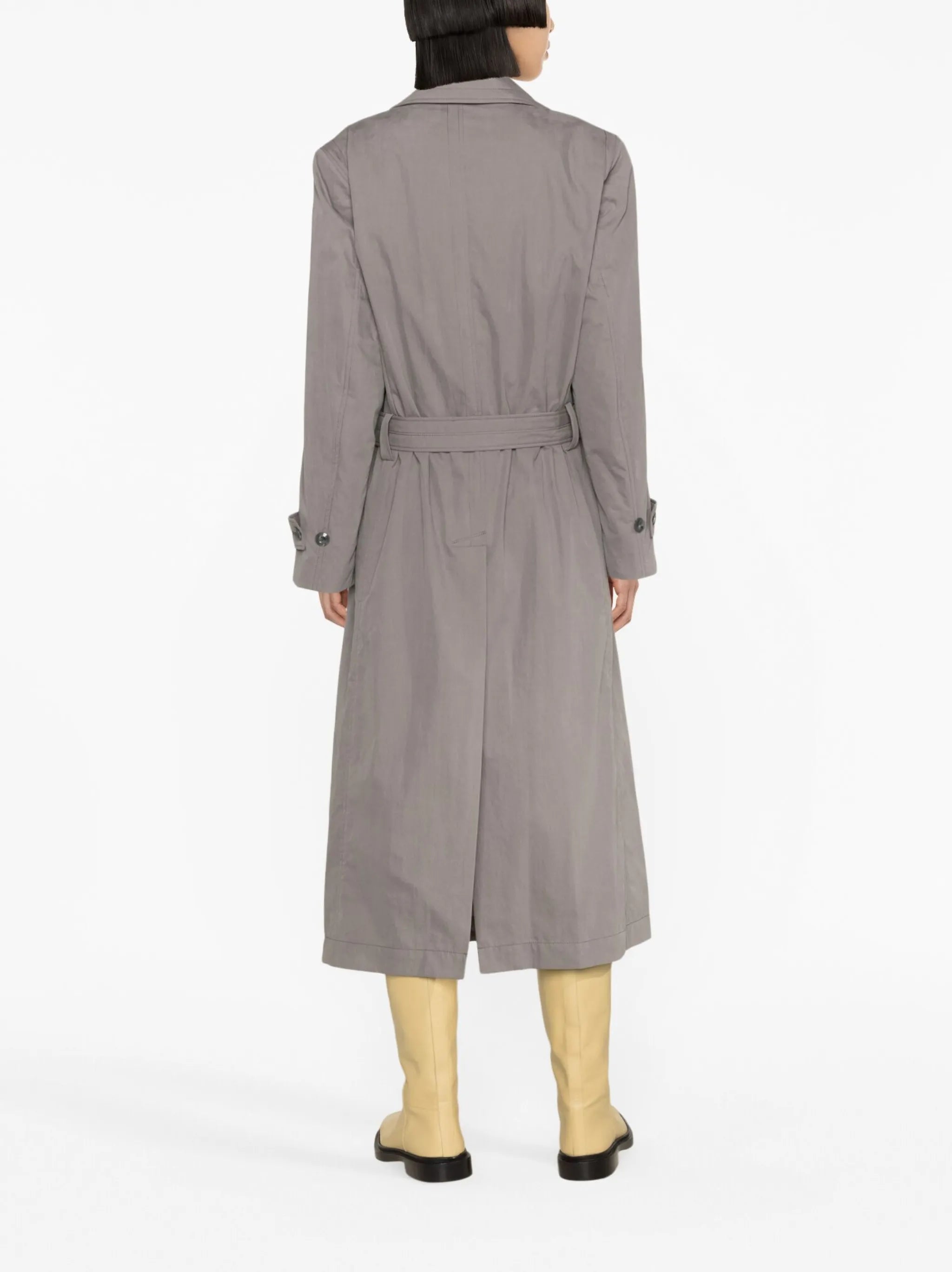 belted cotton trench coat