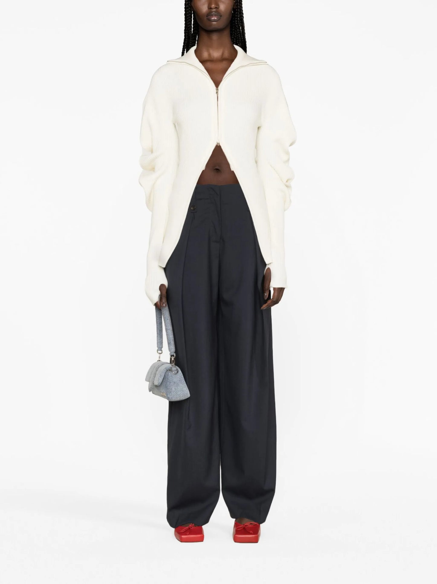 wide-leg tailored trousers